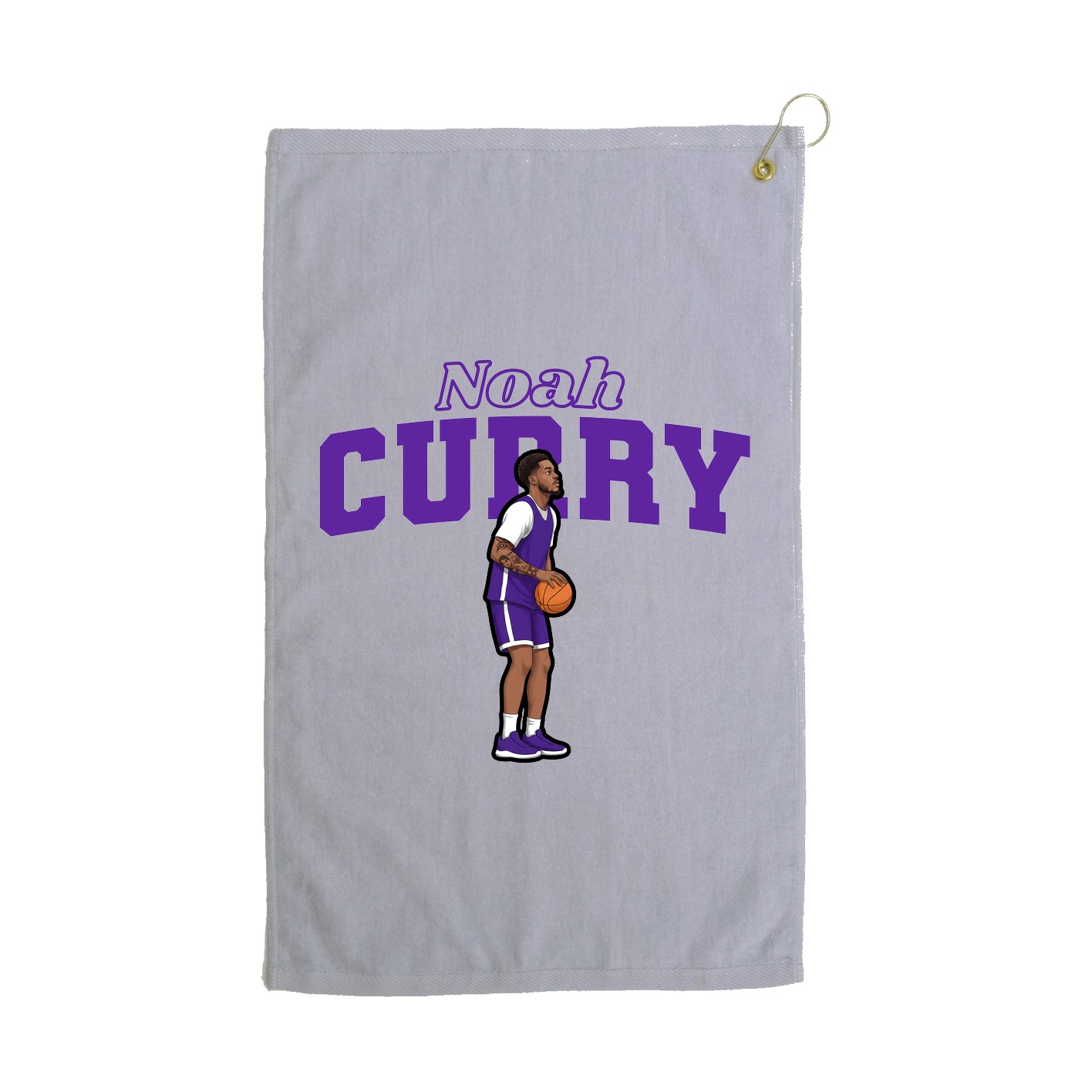 Golf Towel — Name Arch in Grey