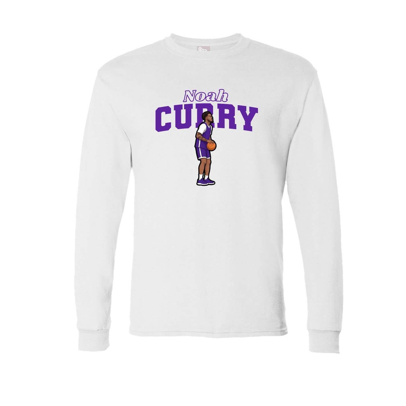 Long Sleeve Tee — Name Arch in White