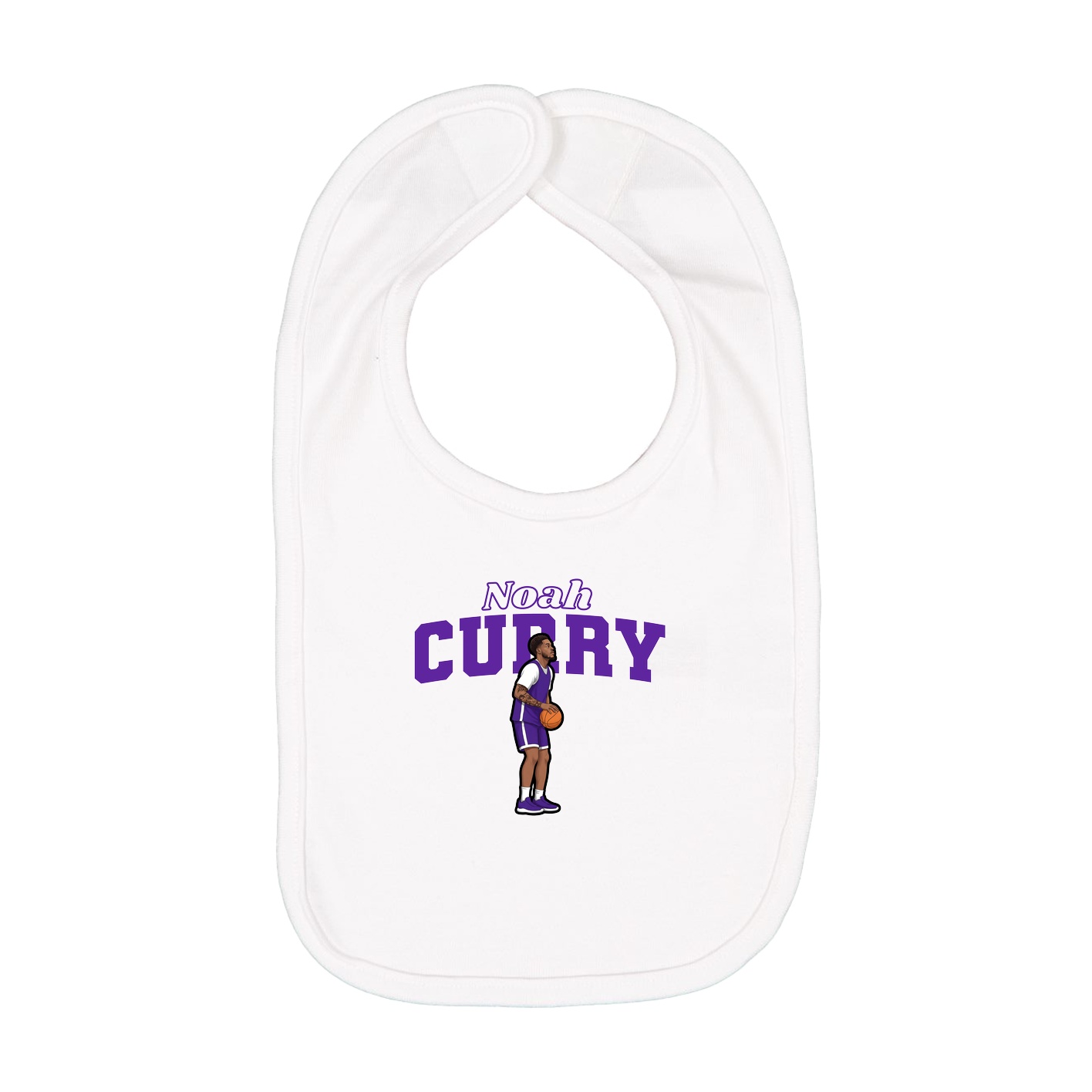 Infant Bib — Name Arch in White