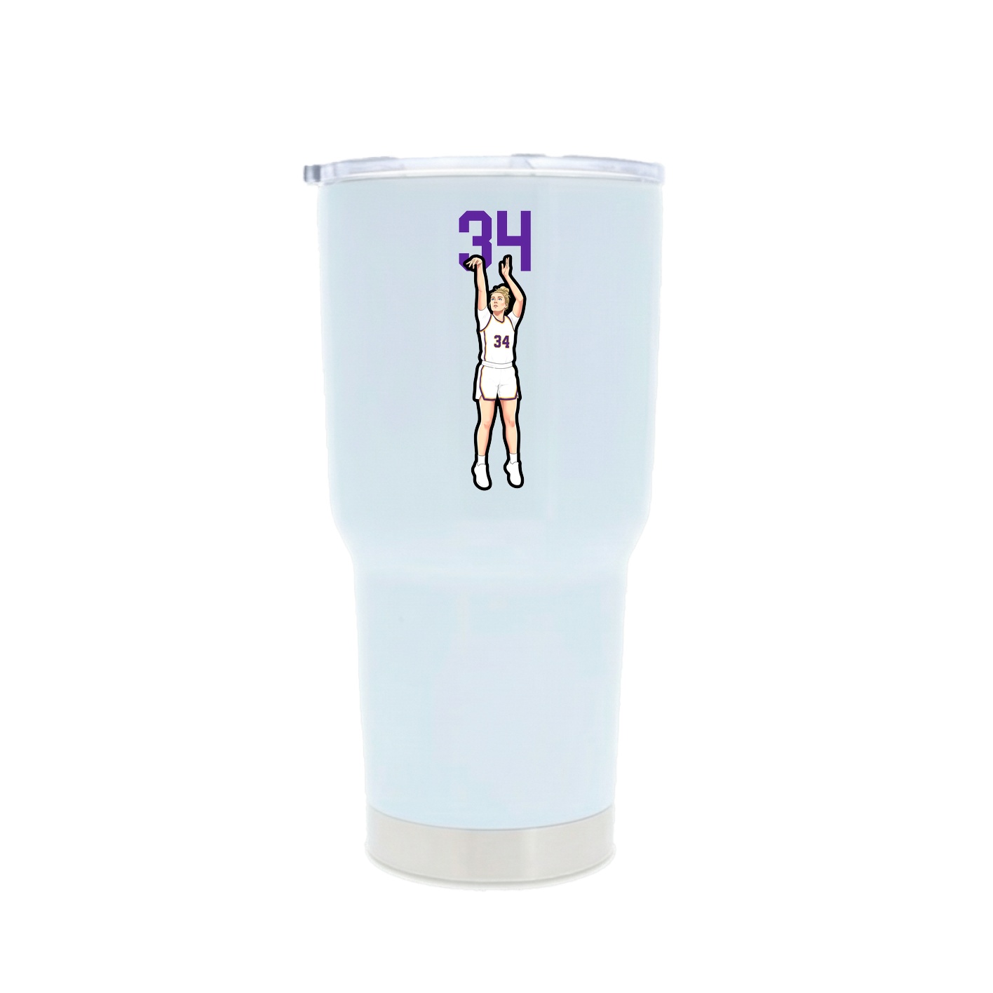30oz Stainless Steel Tumbler — Number Top in White