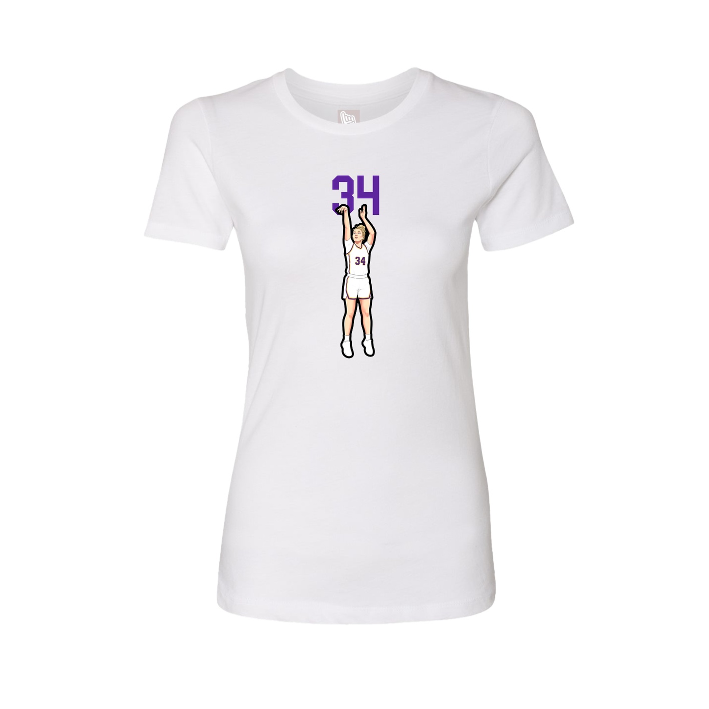 Fitted Women's Tee — Number Top in White