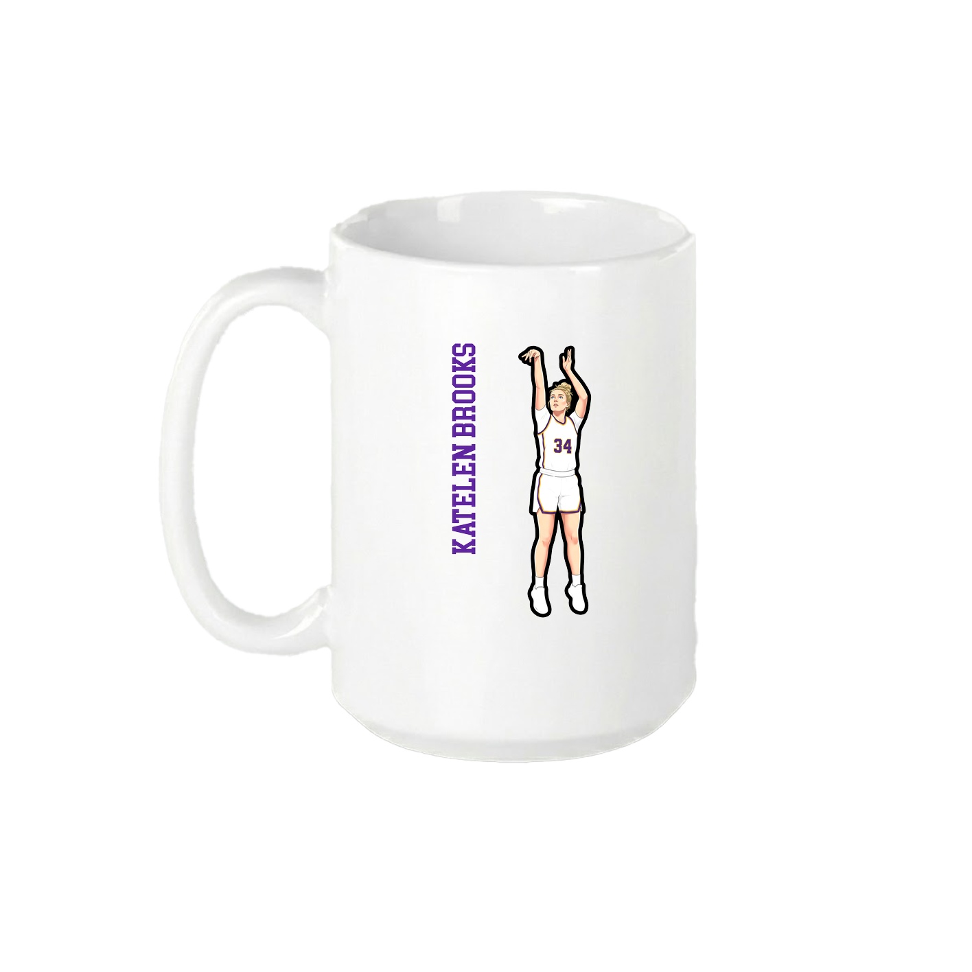 15oz Coffee Mug — Name Vertical in White