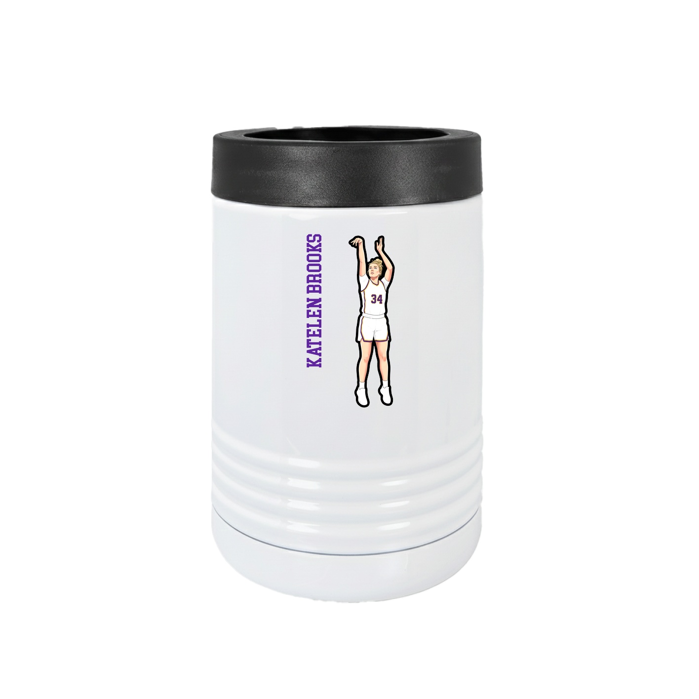 Beverage Holder — Name Vertical in White