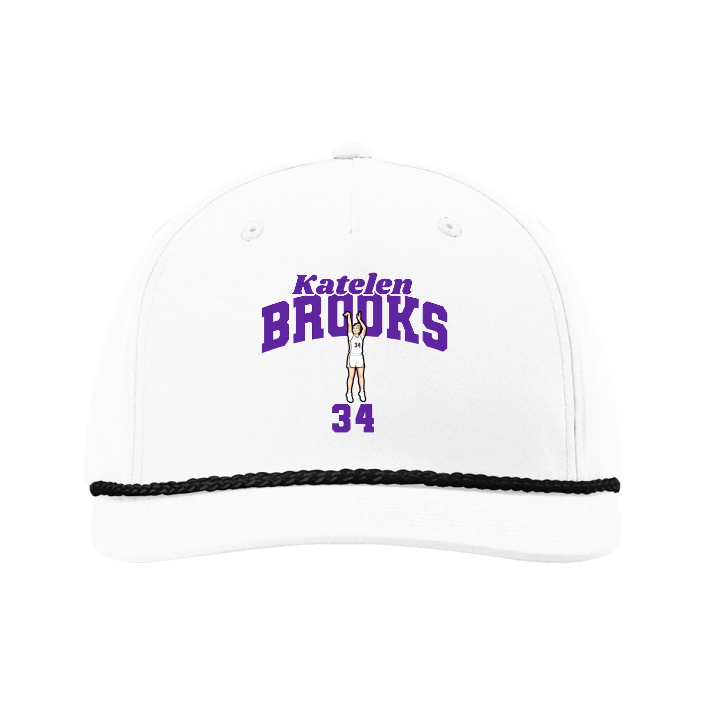 Five-Panel Classic Rope Cap — Signature Arch in White