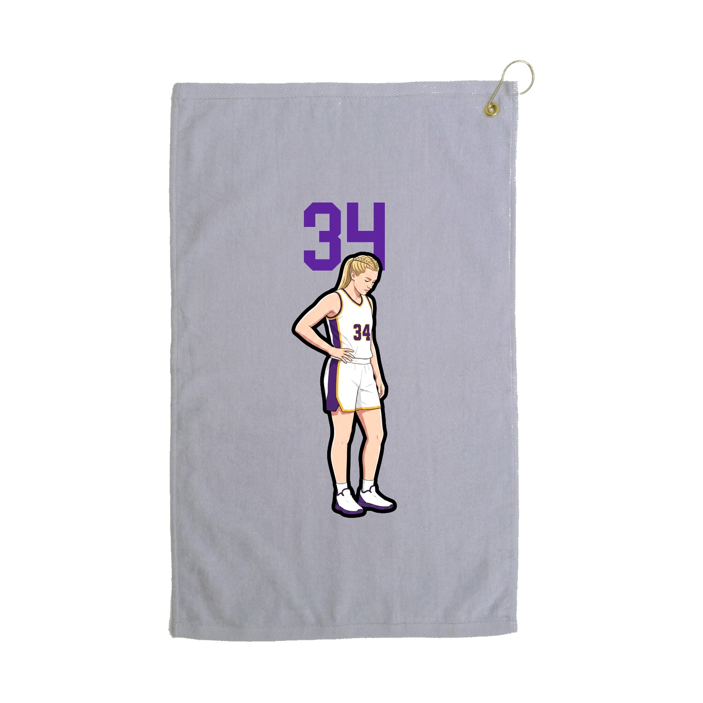 Golf Towel — Number Top in Grey