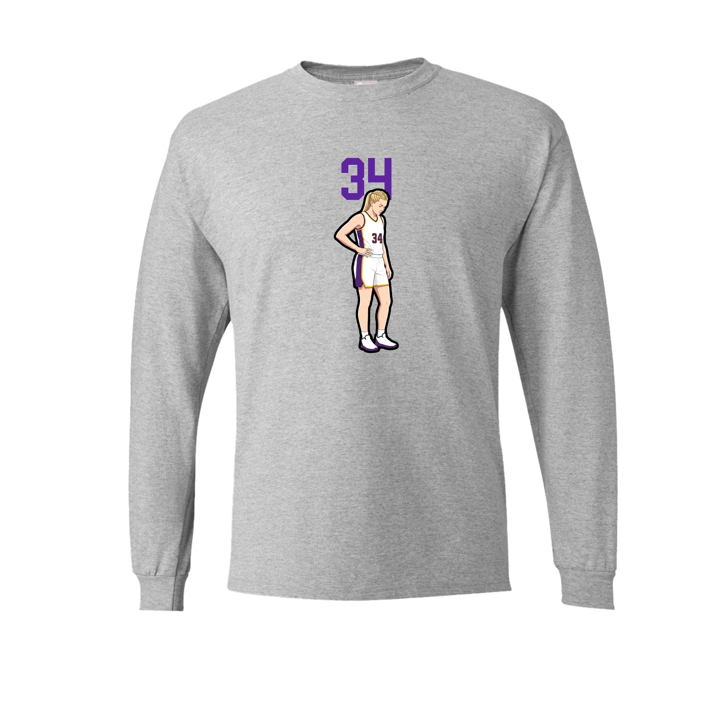 Long Sleeve Tee — Number Top in Grey