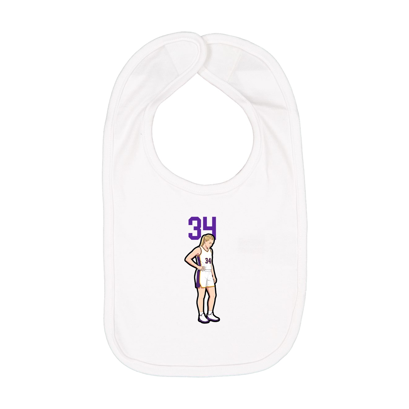 Infant Bib — Number Top in White