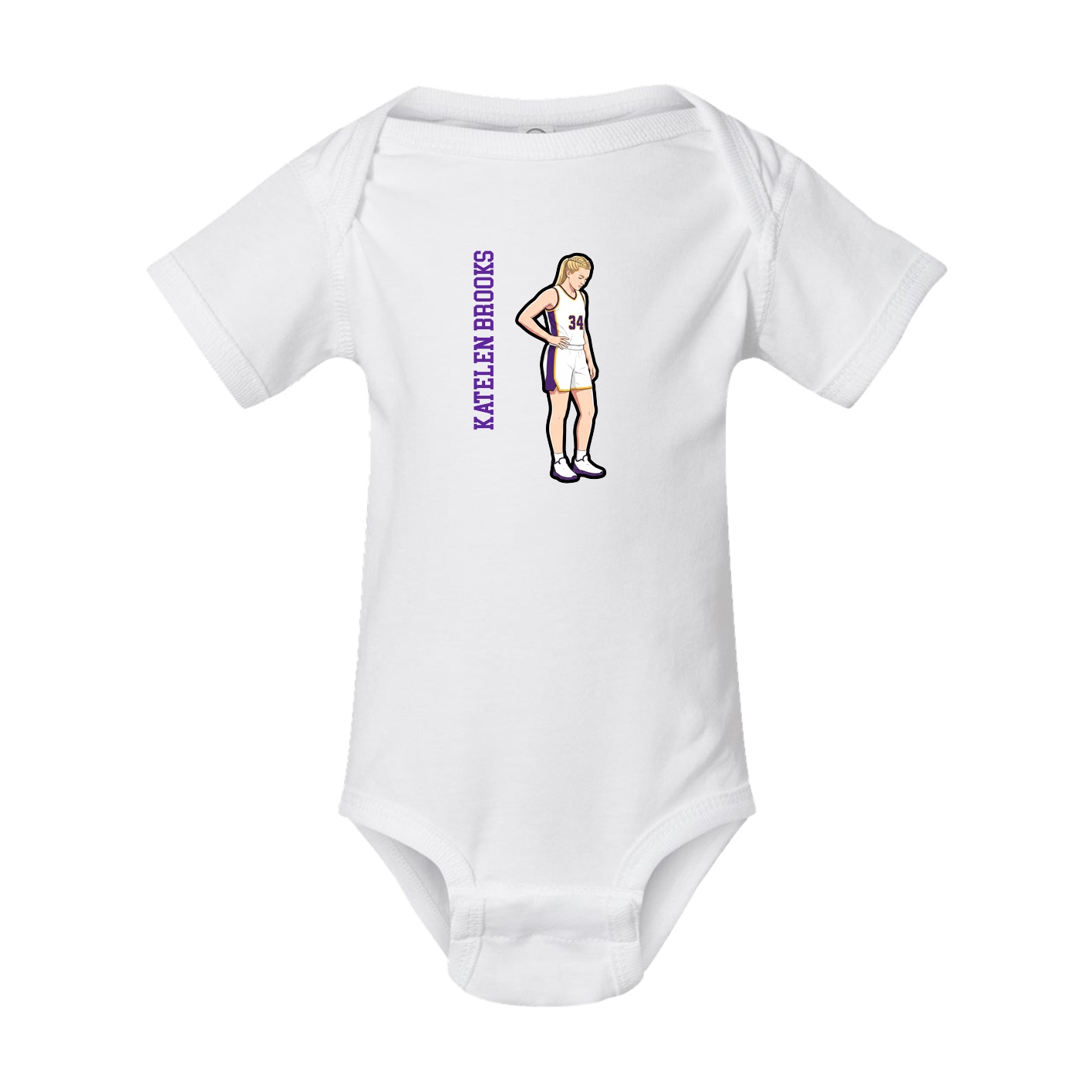 Baby Onesie — Name Vertical in White