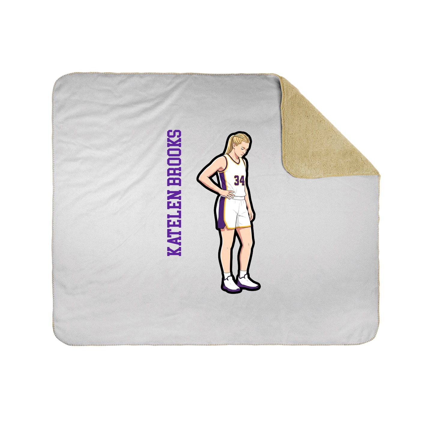Throw Blanket — Name Vertical in White
