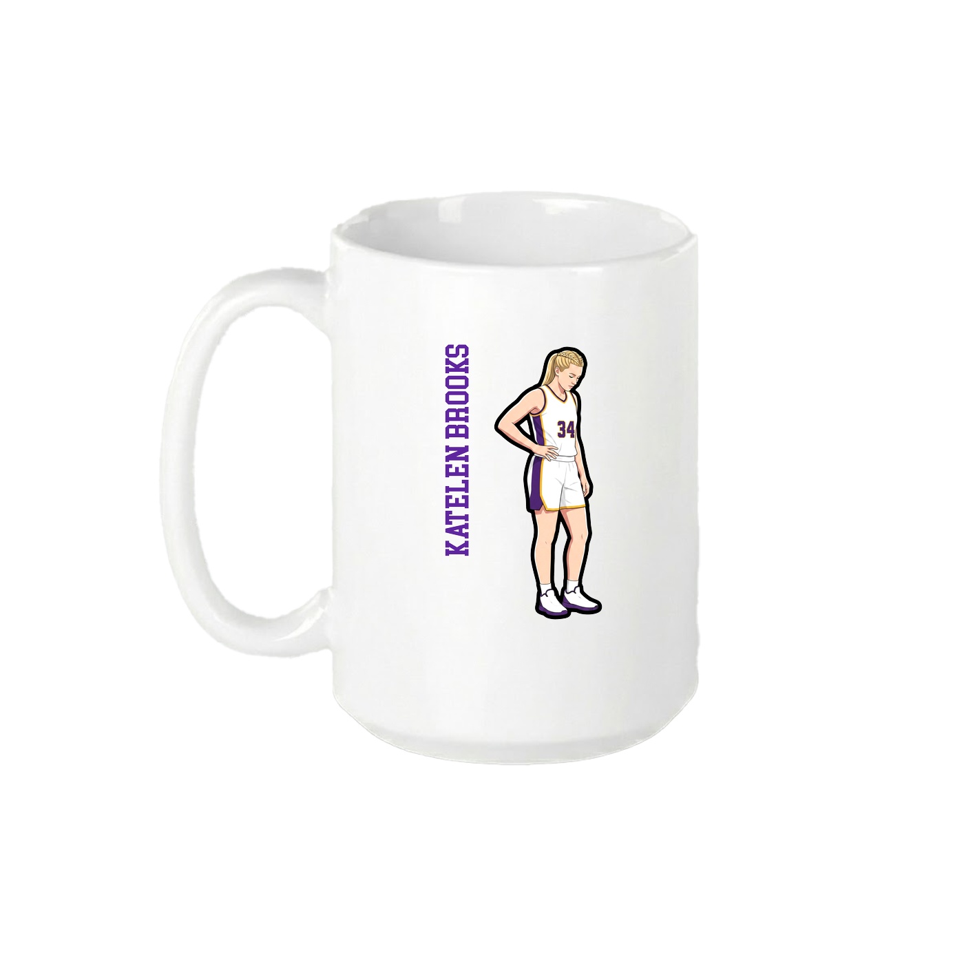 15oz Coffee Mug — Name Vertical in White