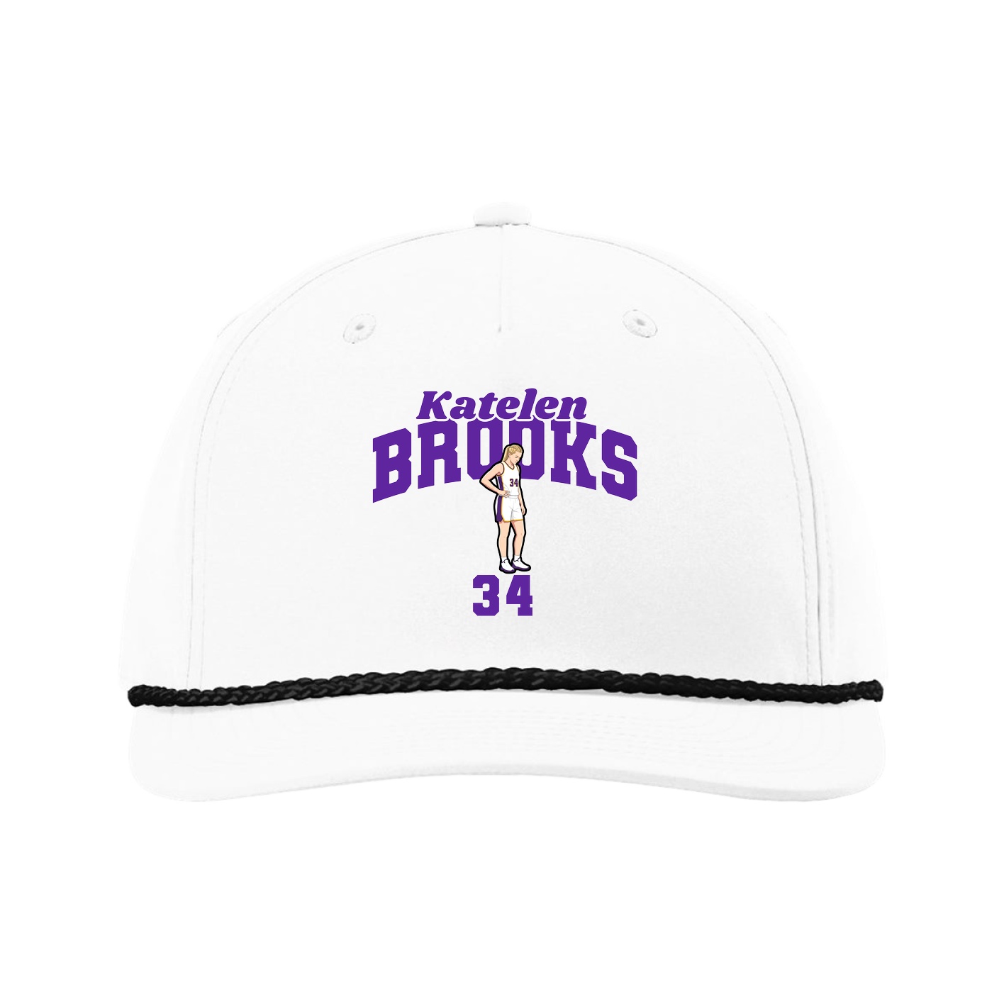 Five-Panel Classic Rope Cap — Signature Arch in White