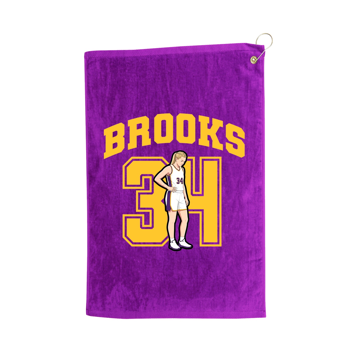 Golf Towel — Number in Purple