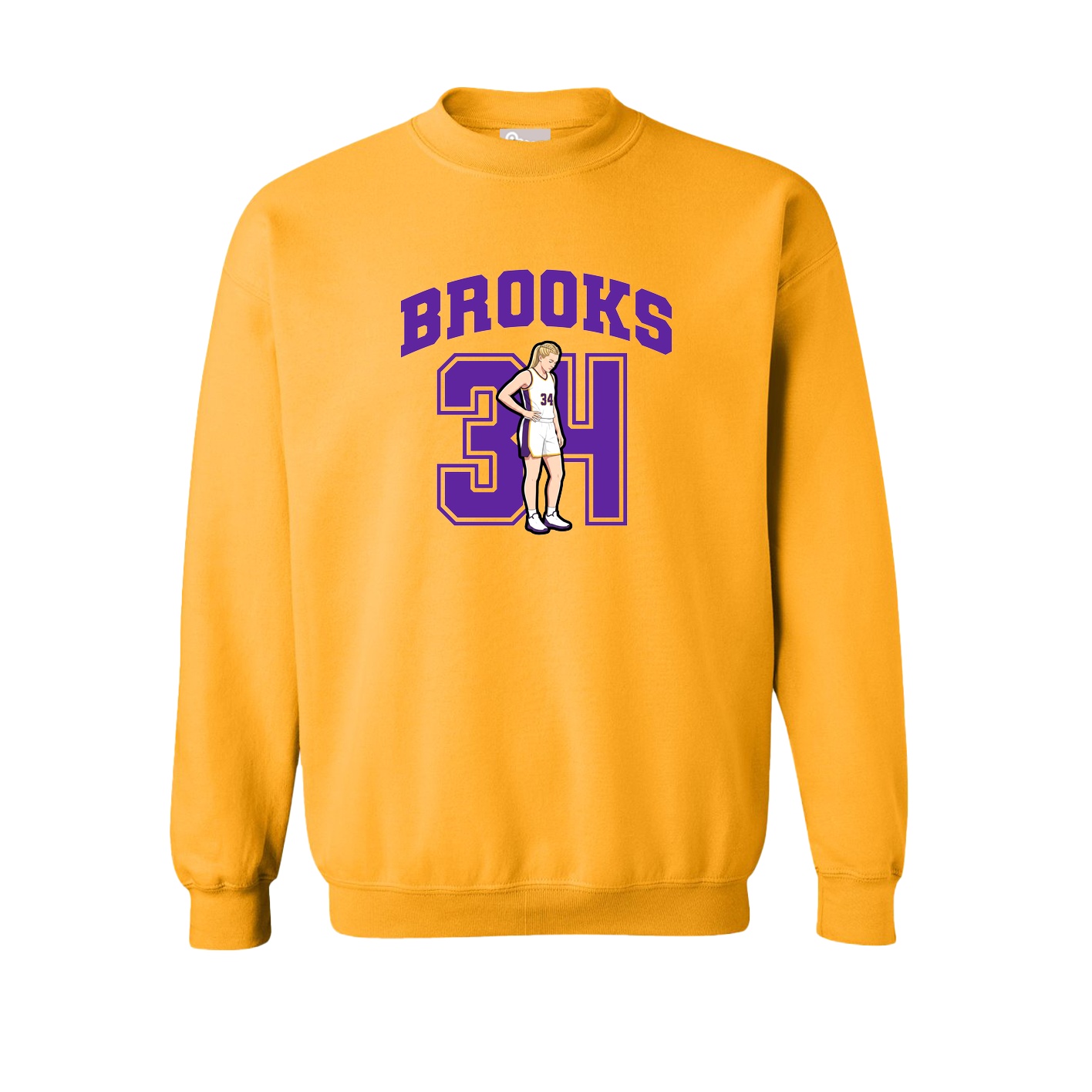 Fleece Crew — Number in Gold