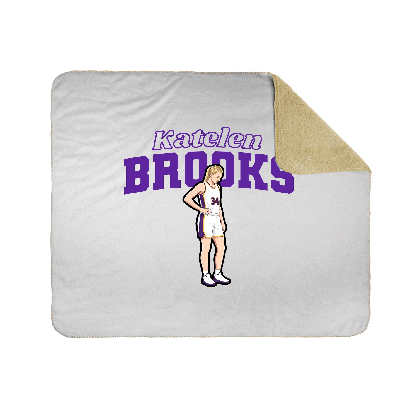 Throw Blanket — Name Arch in White