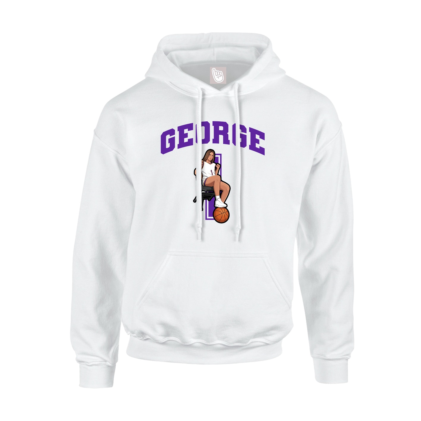 Hoodie — Number in White