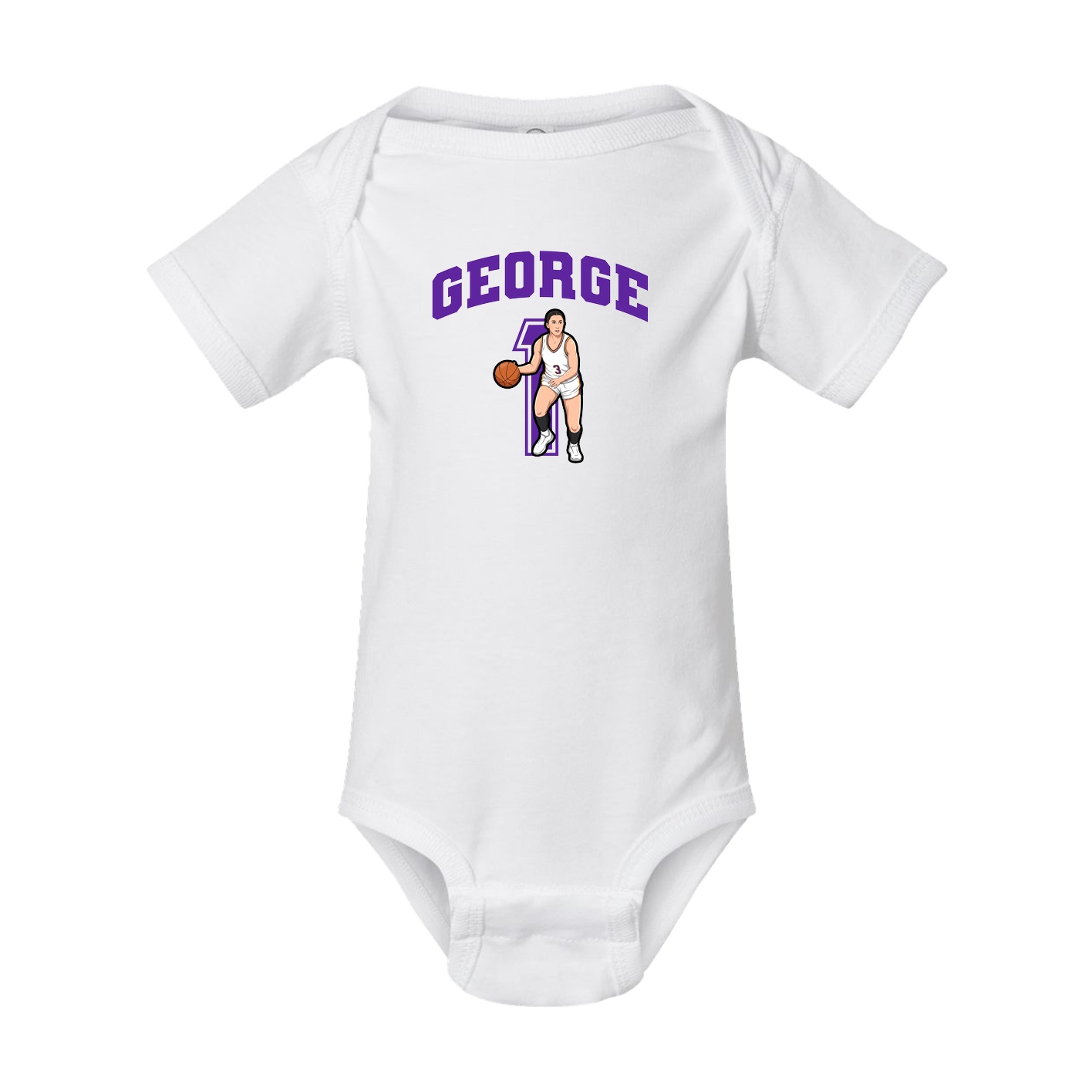 Baby Onesie — Number in White