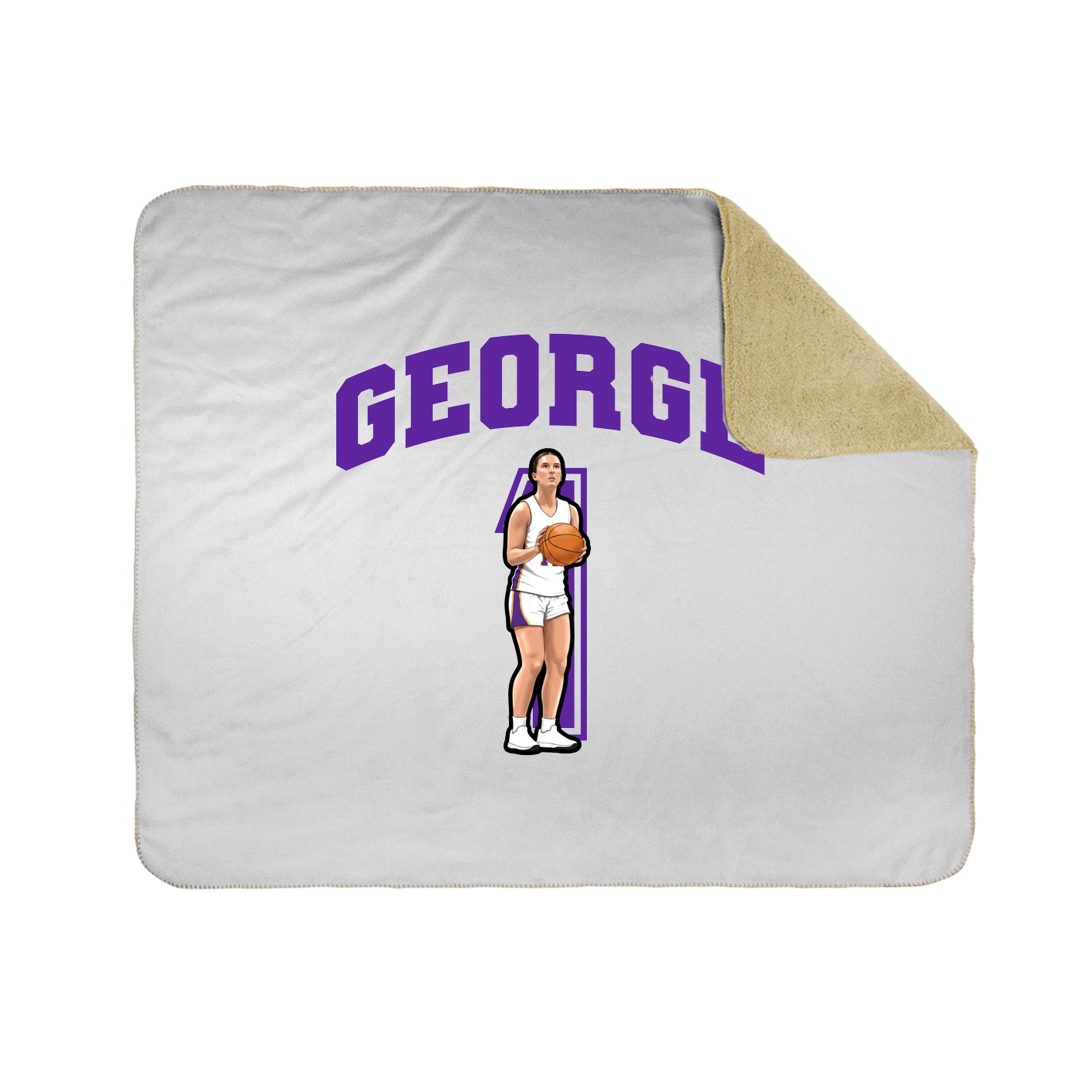 Throw Blanket — Number in White