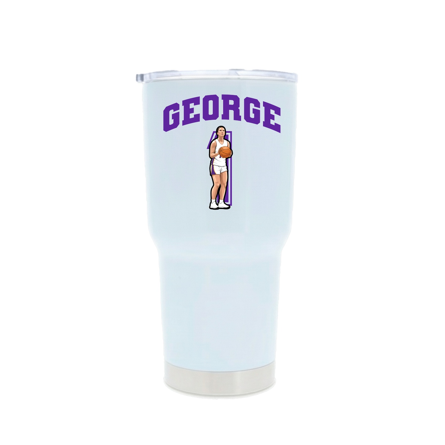 30oz Stainless Steel Tumbler — Number in White