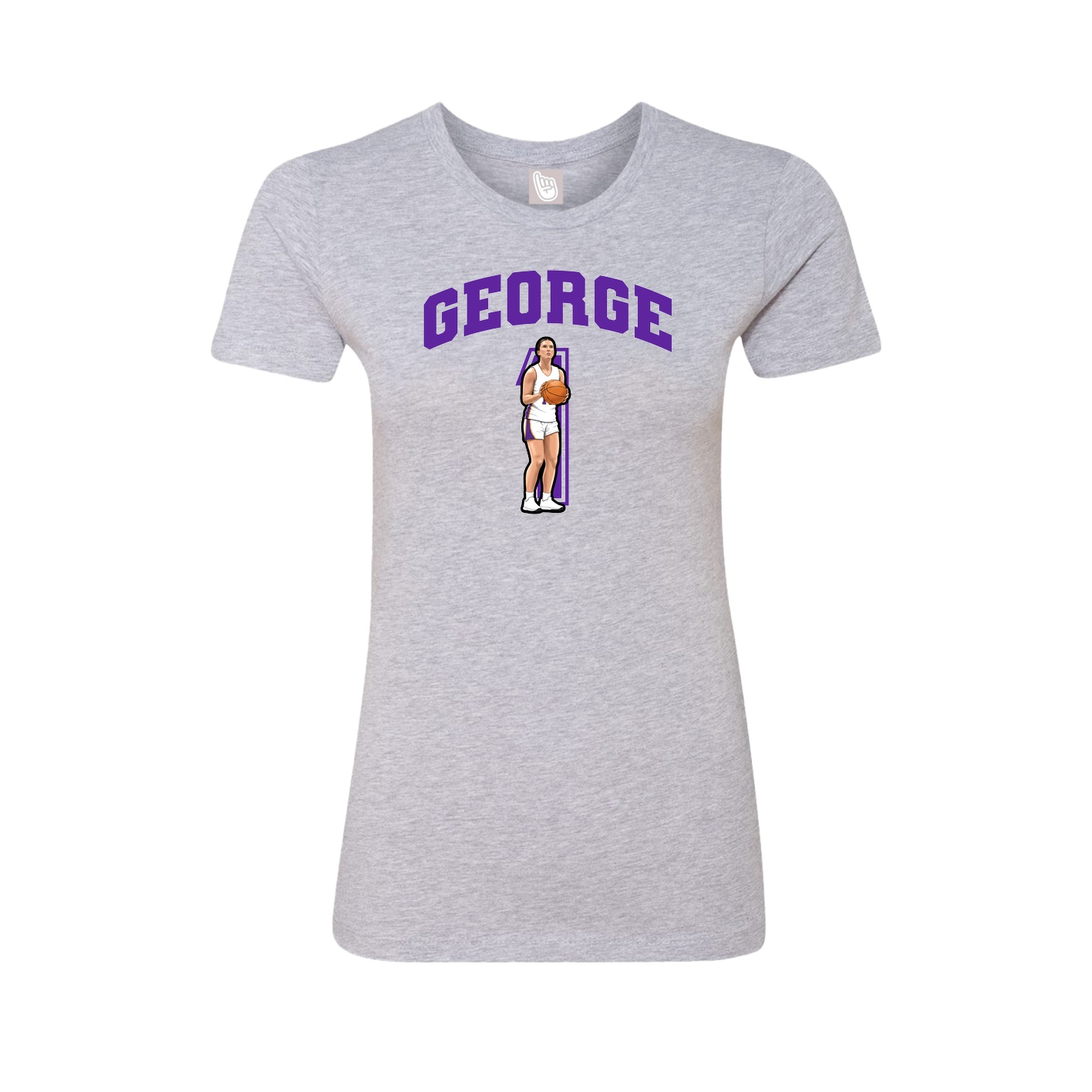 Fitted Women's Tee — Number in Grey