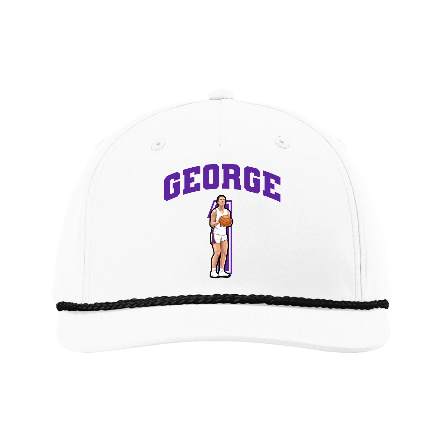 Five-Panel Classic Rope Cap — Number in White
