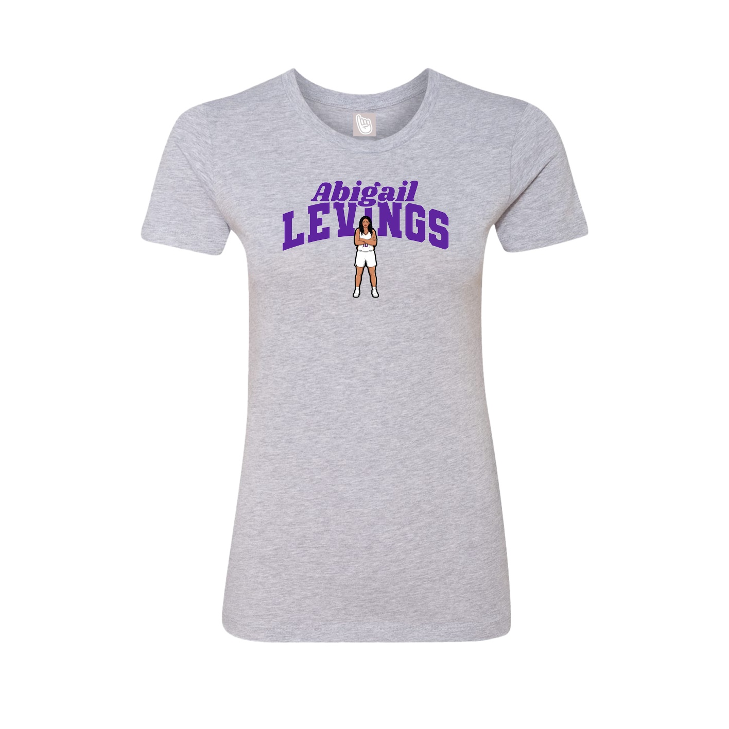 Fitted Women's Tee — Signature Arch in Grey