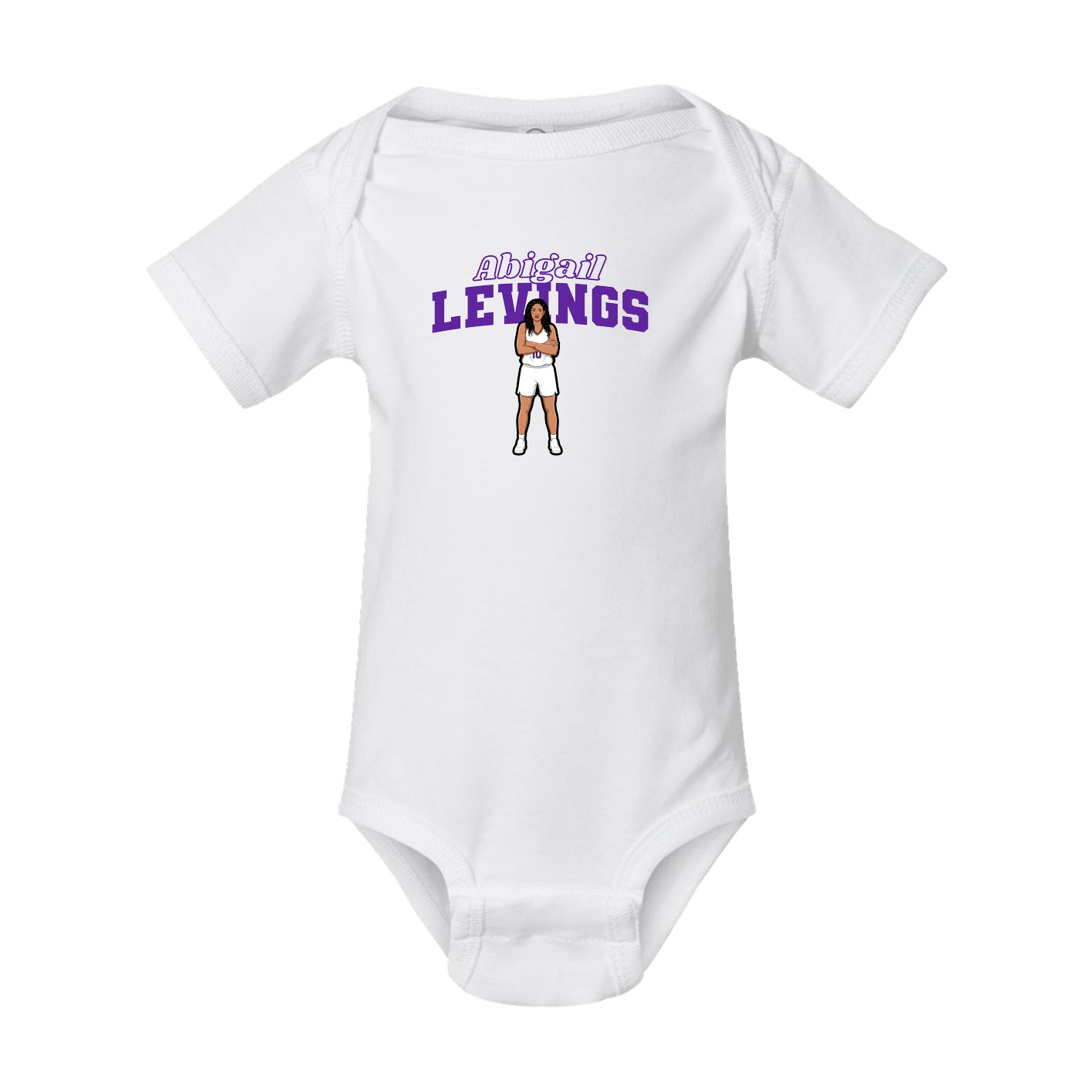 Baby Onesie — Name Arch in White