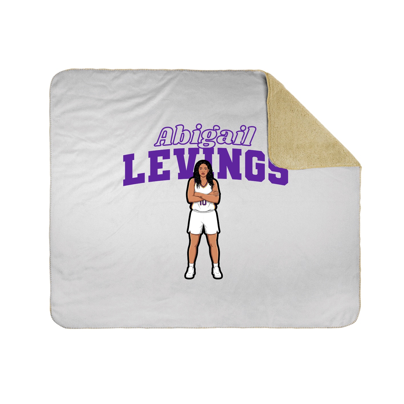 Throw Blanket — Name Arch in White