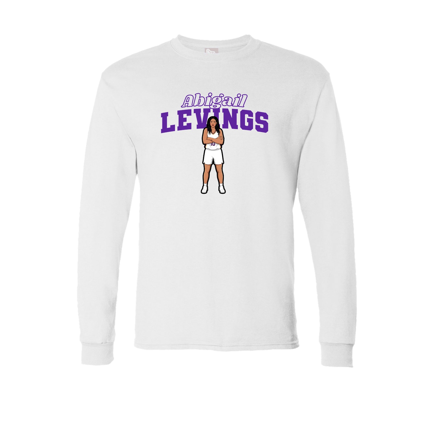 Long Sleeve Tee — Name Arch in White