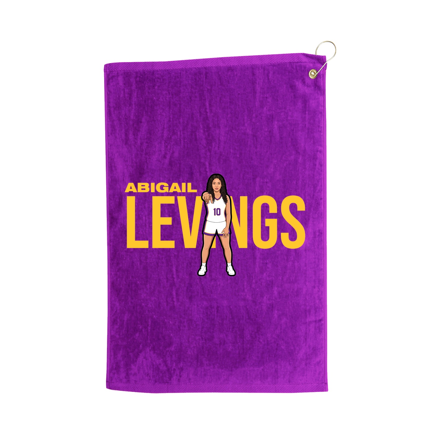 Golf Towel — Player Name in Purple