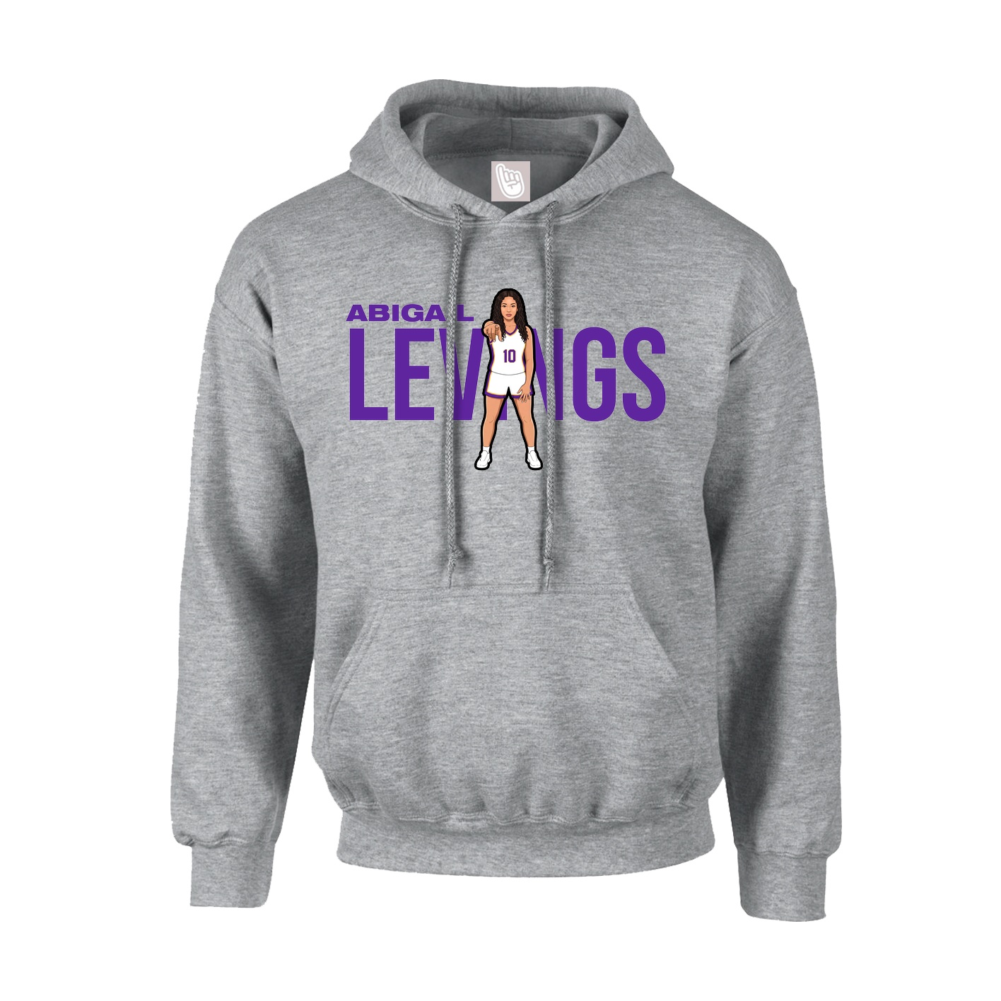 Hoodie — Player Name in Grey