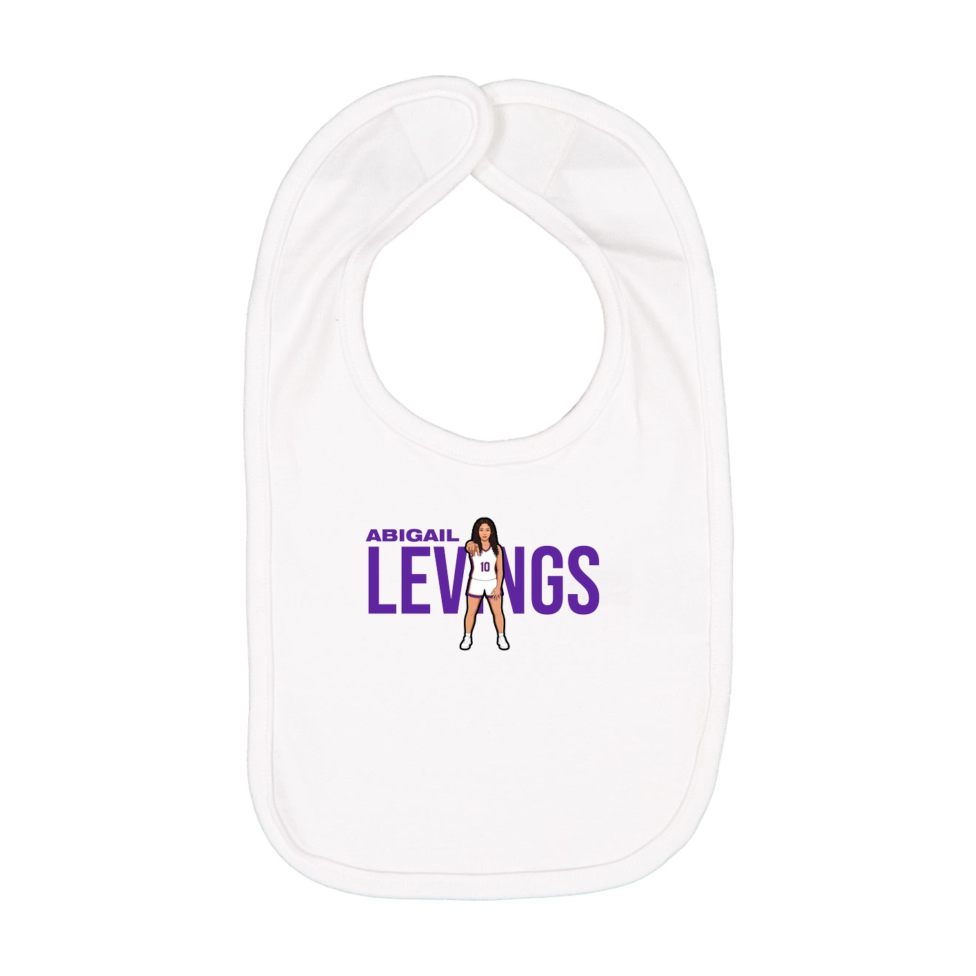 Infant Bib — Player Name in White