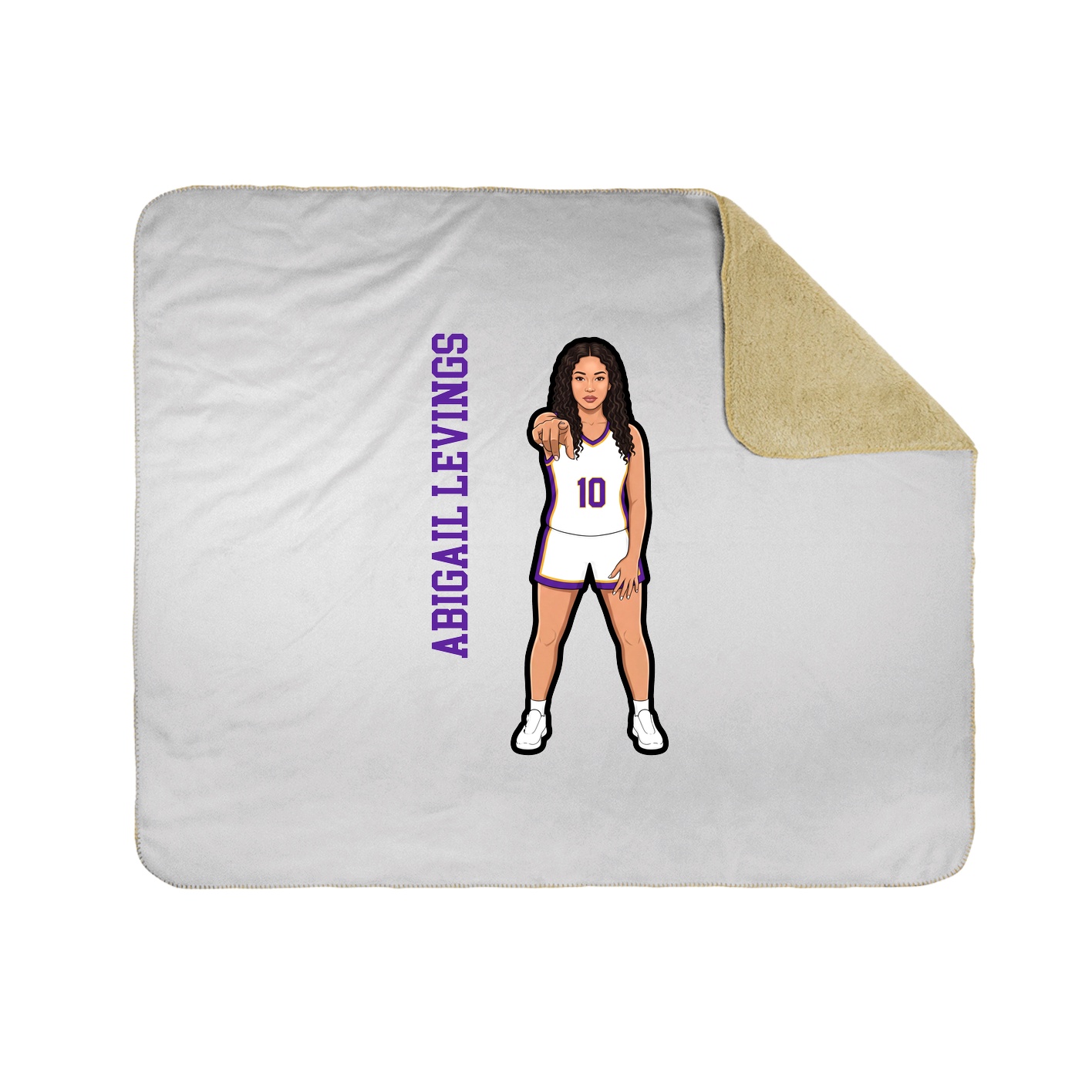 Throw Blanket — Name Vertical in White