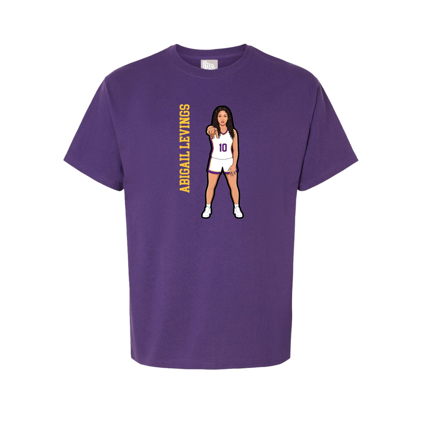 Youth Tee — Name Vertical in Purple
