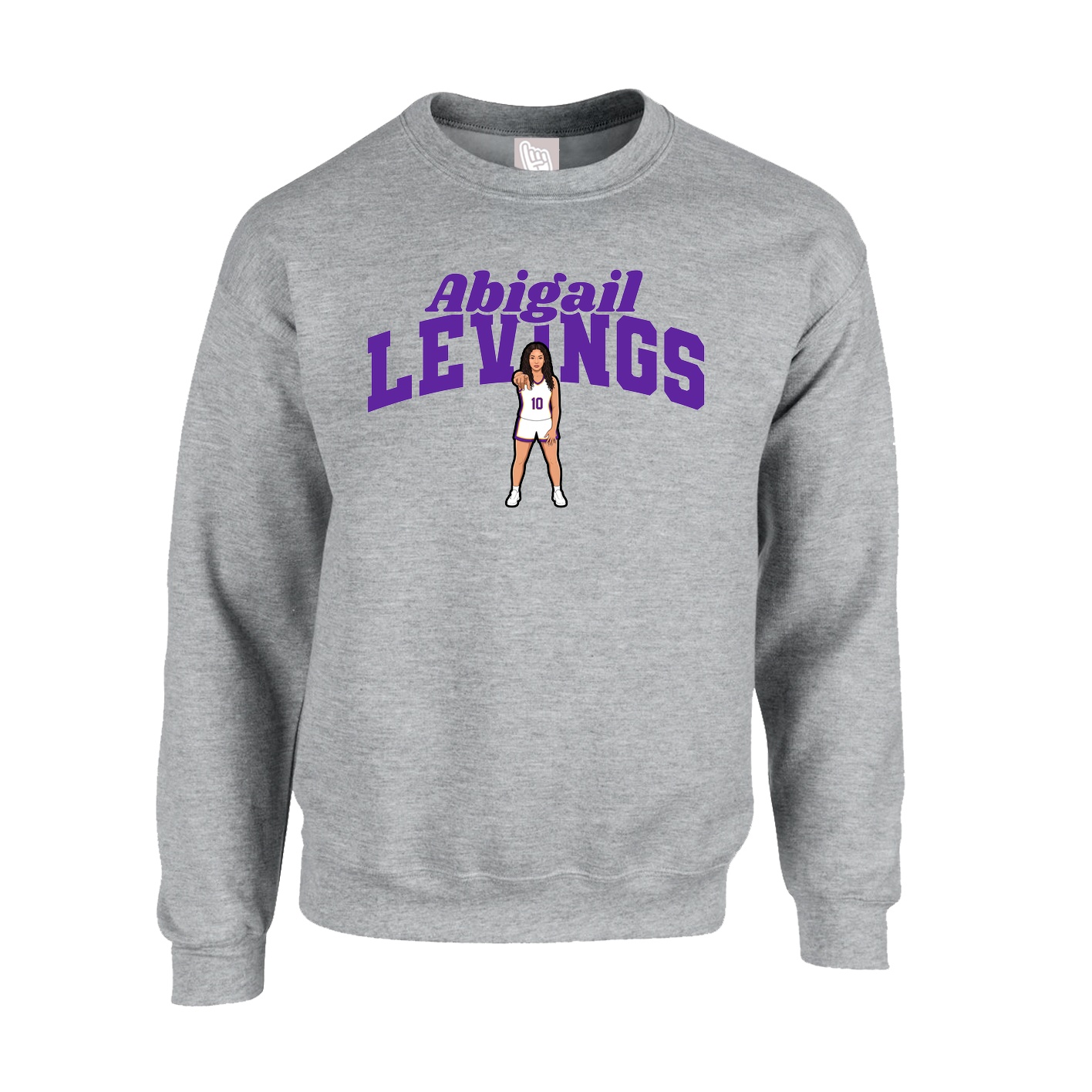 Fleece Crew — Signature Arch in Grey