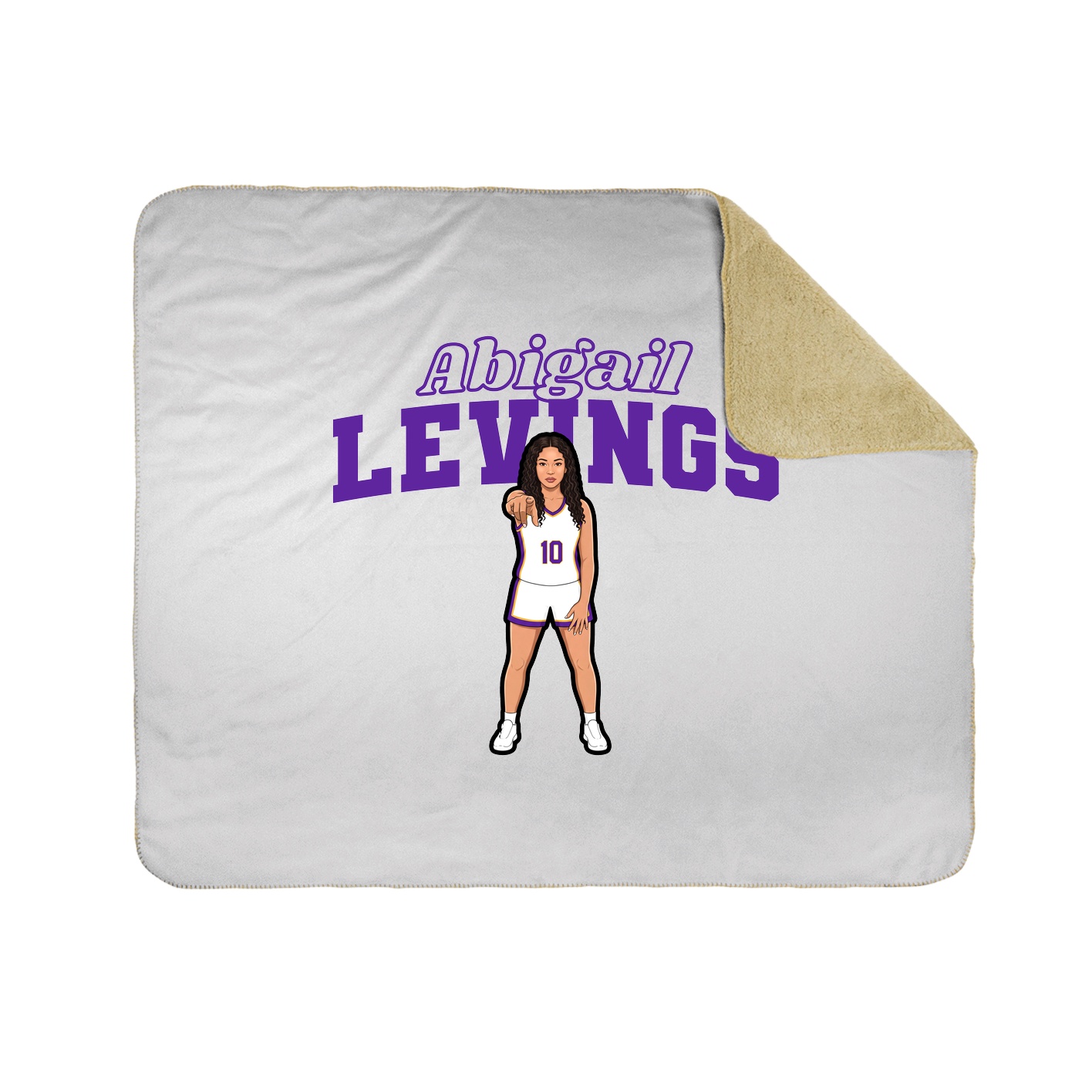 Throw Blanket — Name Arch in White