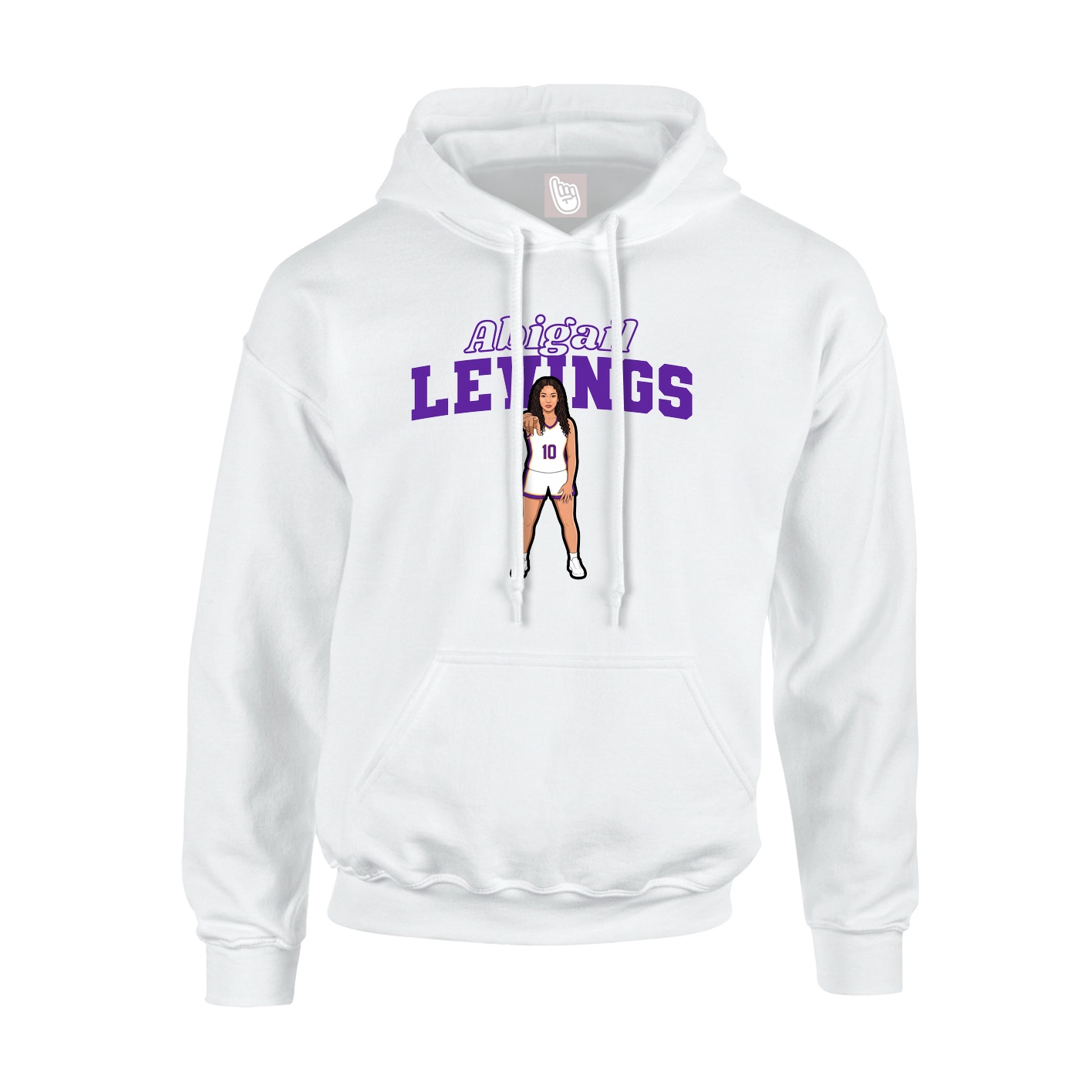 Youth Hoodie — Name Arch in White