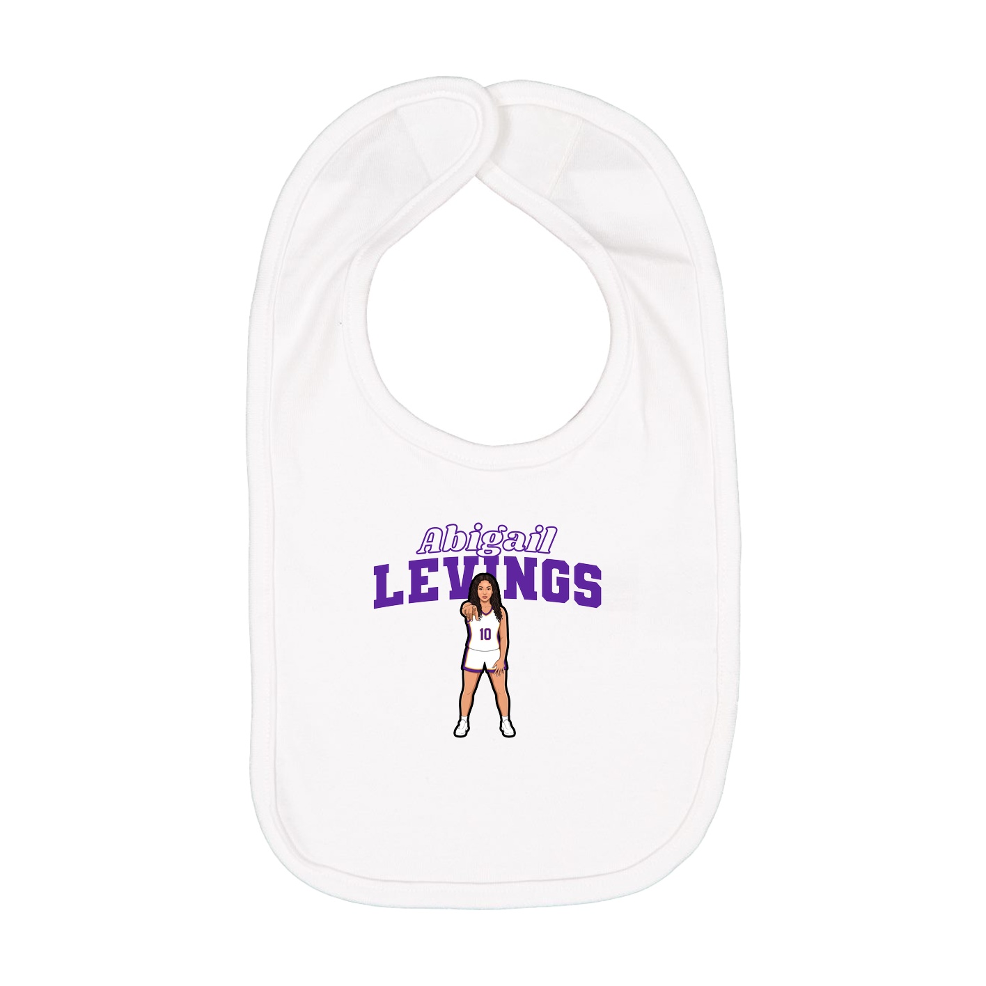 Infant Bib — Name Arch in White