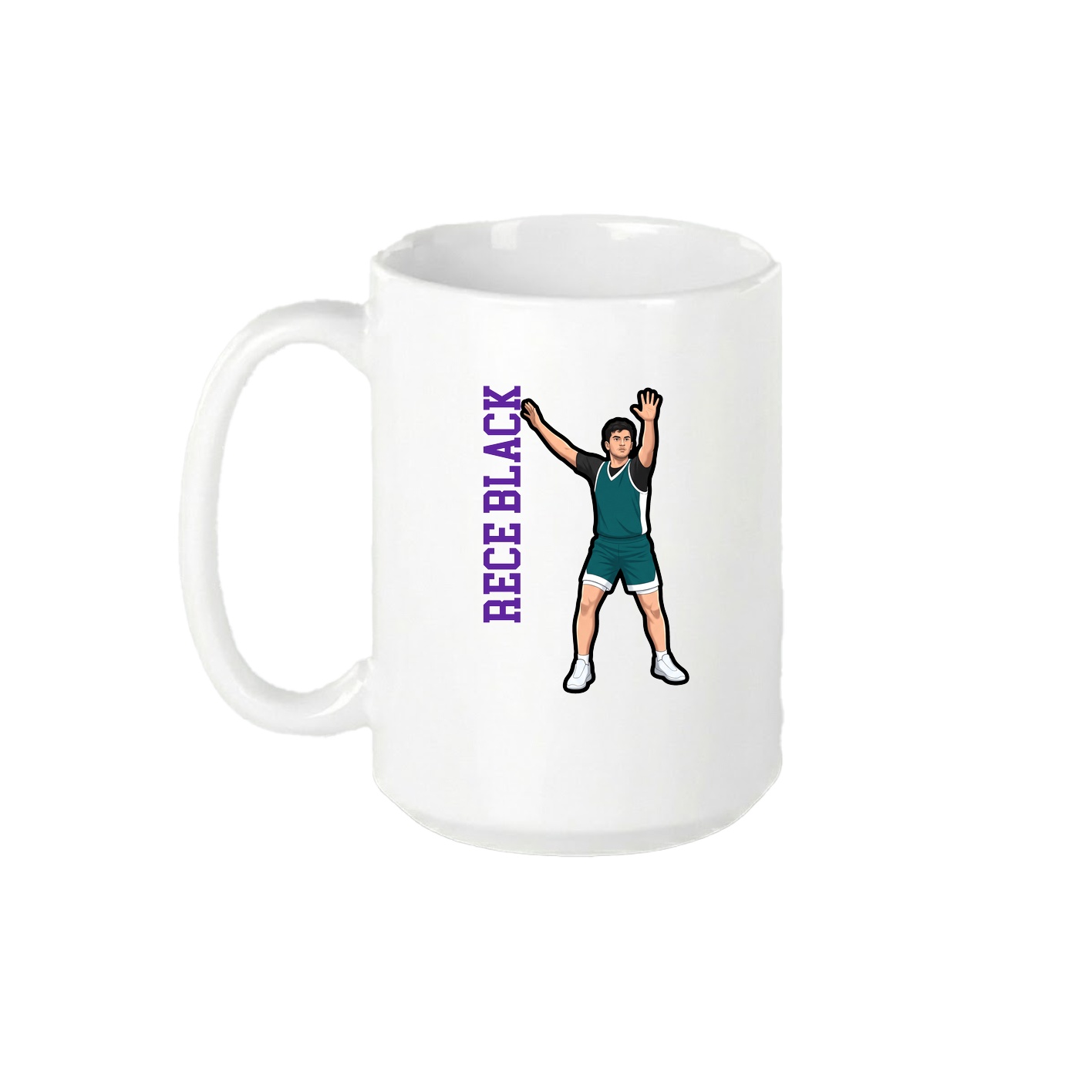 15oz Coffee Mug — Name Vertical in White