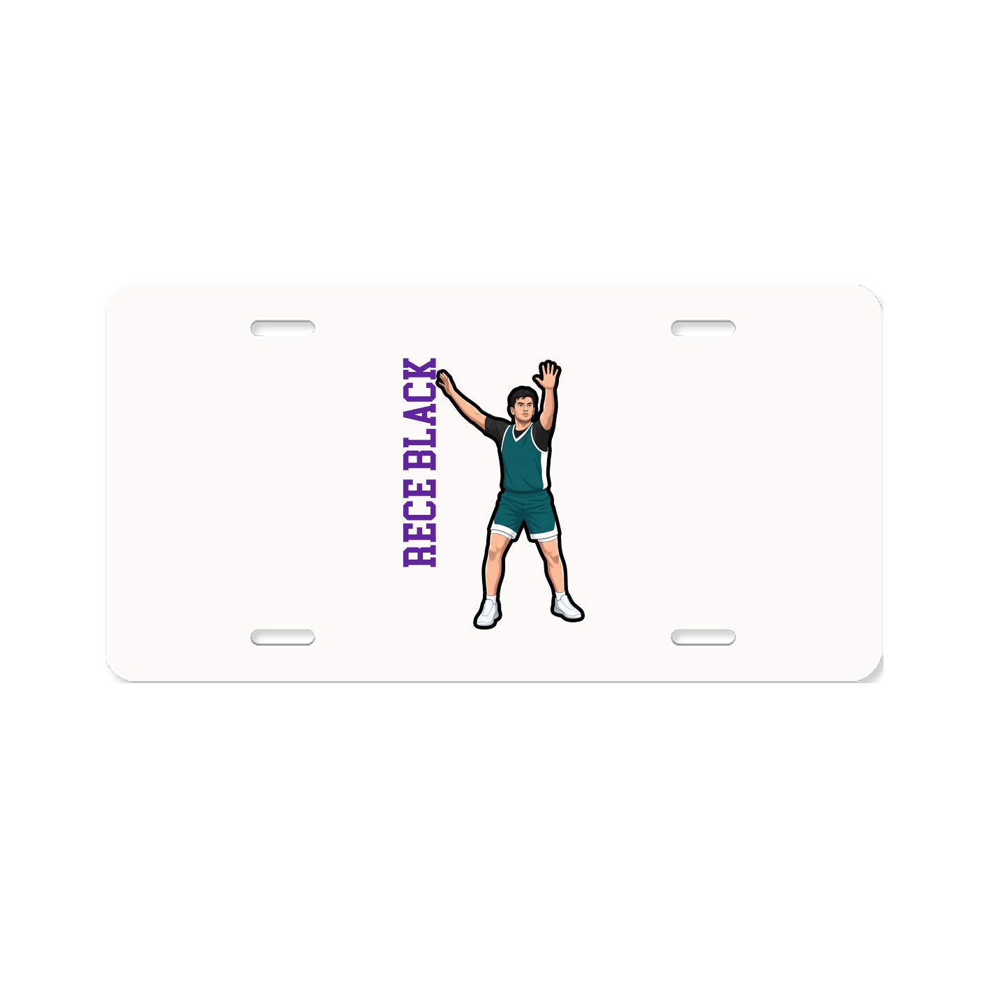 License Plate — Name Vertical in Classic
