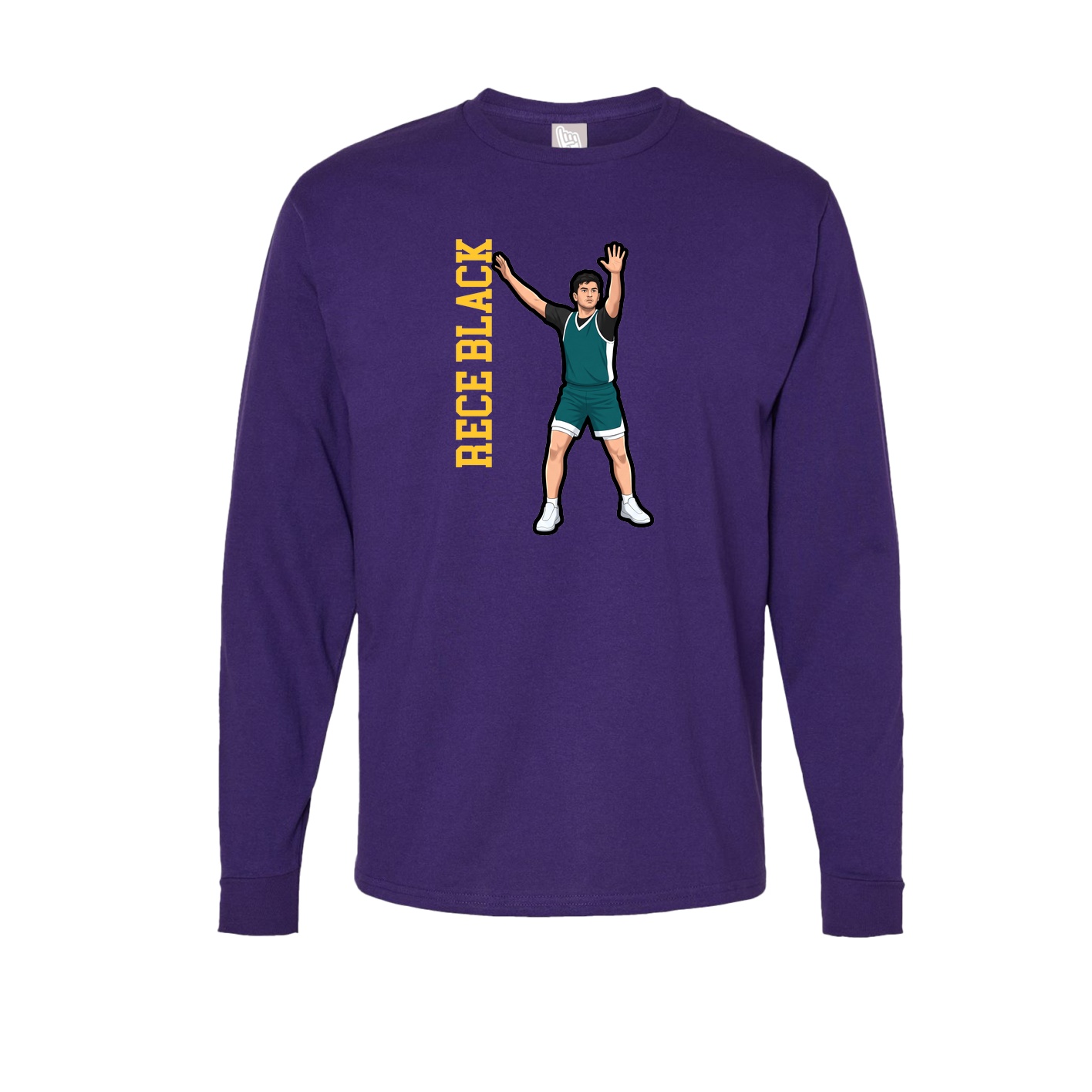 Long Sleeve Tee — Name Vertical in Purple