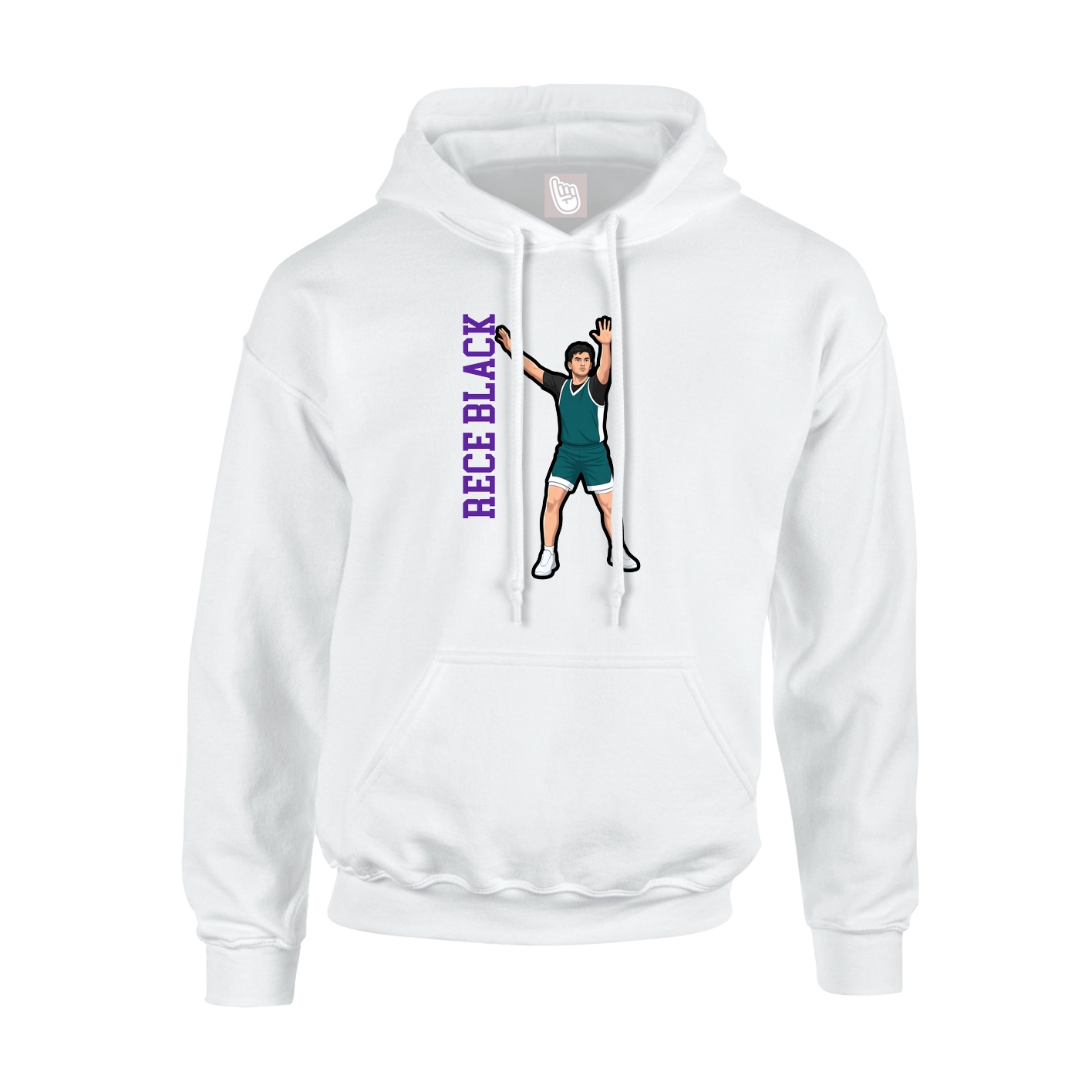 Youth Hoodie — Name Vertical in White