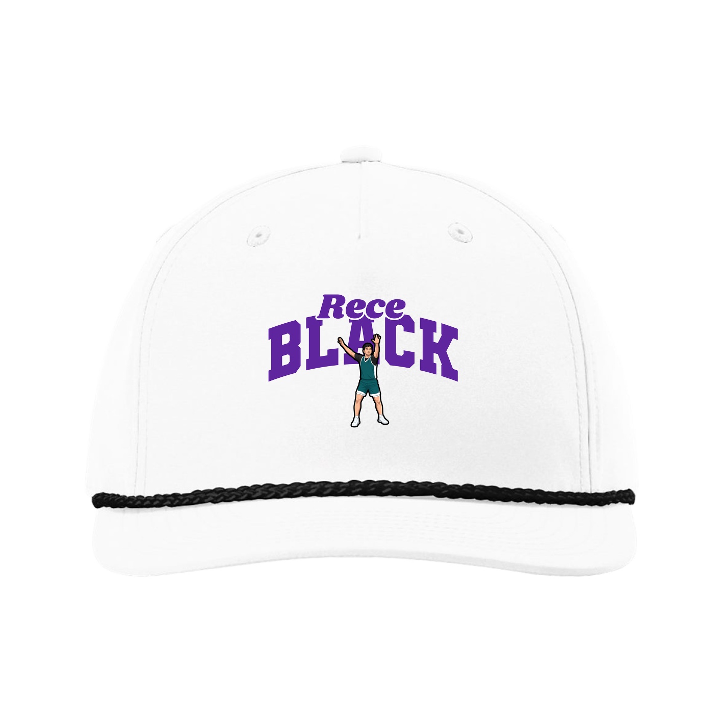 Five-Panel Classic Rope Cap — Signature Arch in White