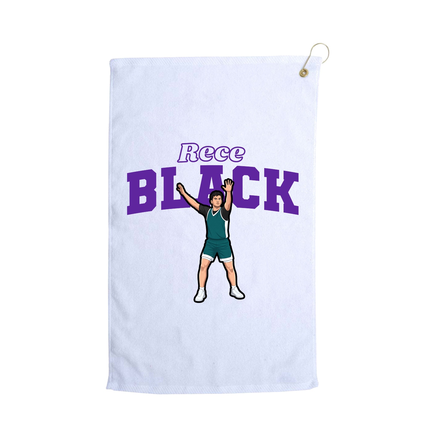 Golf Towel — Name Arch in White