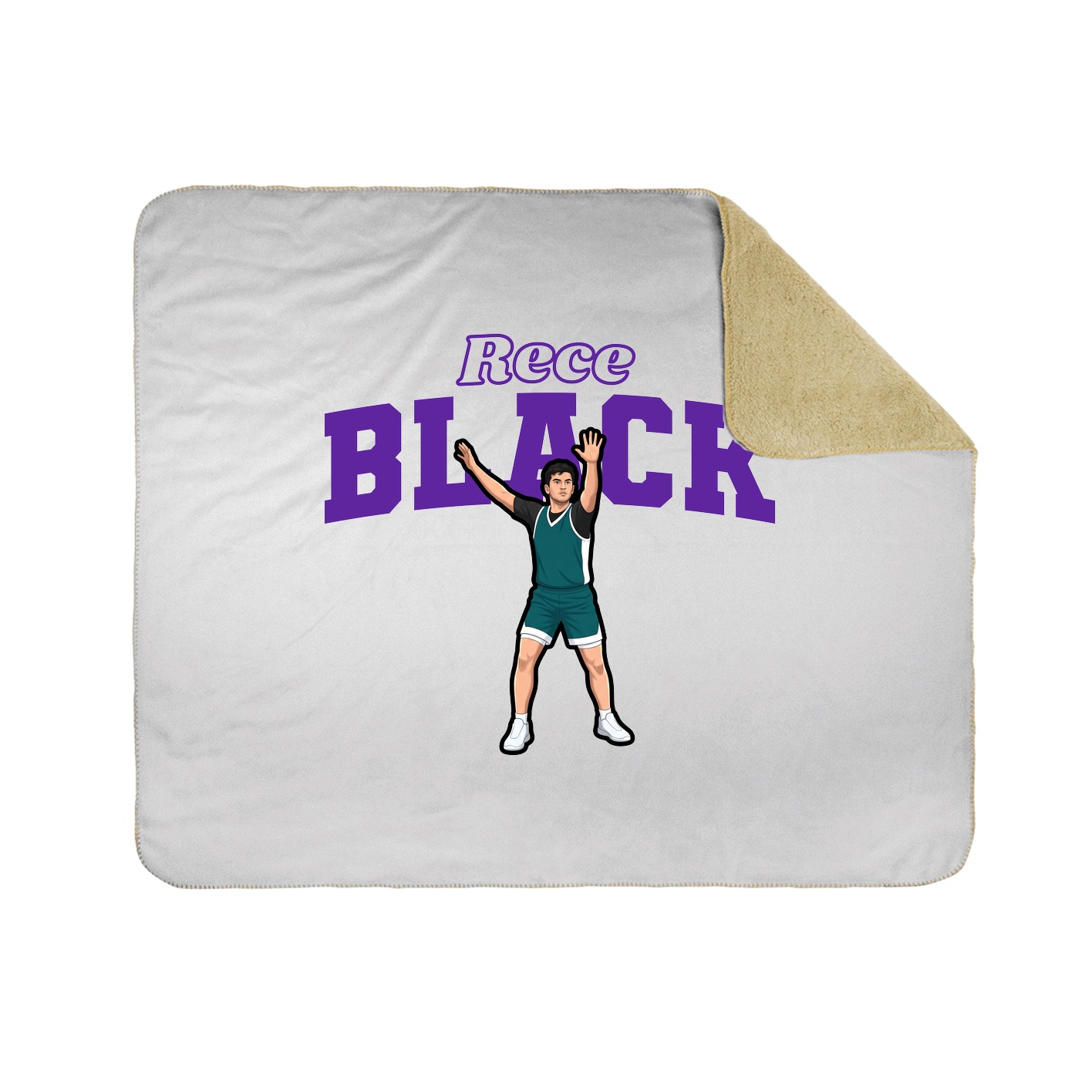 Throw Blanket — Name Arch in White