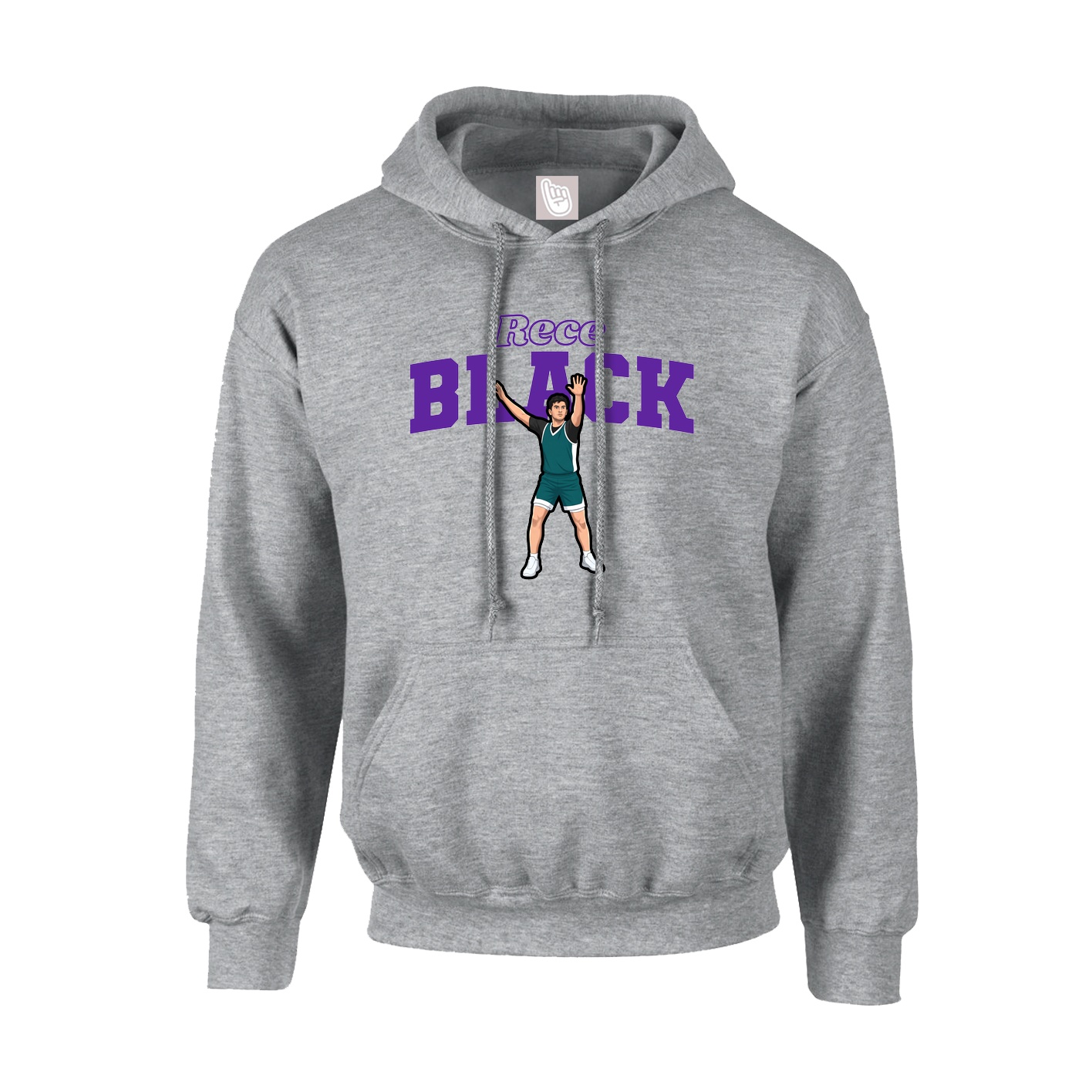 Youth Hoodie — Name Arch in Grey