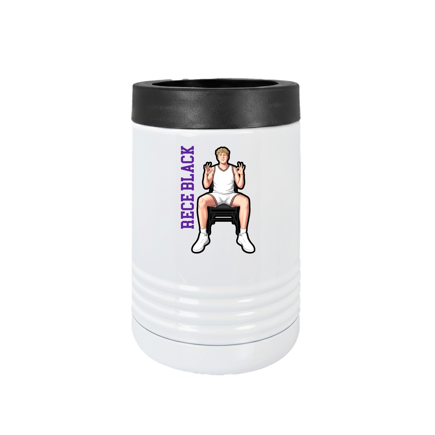 Beverage Holder — Name Vertical in White
