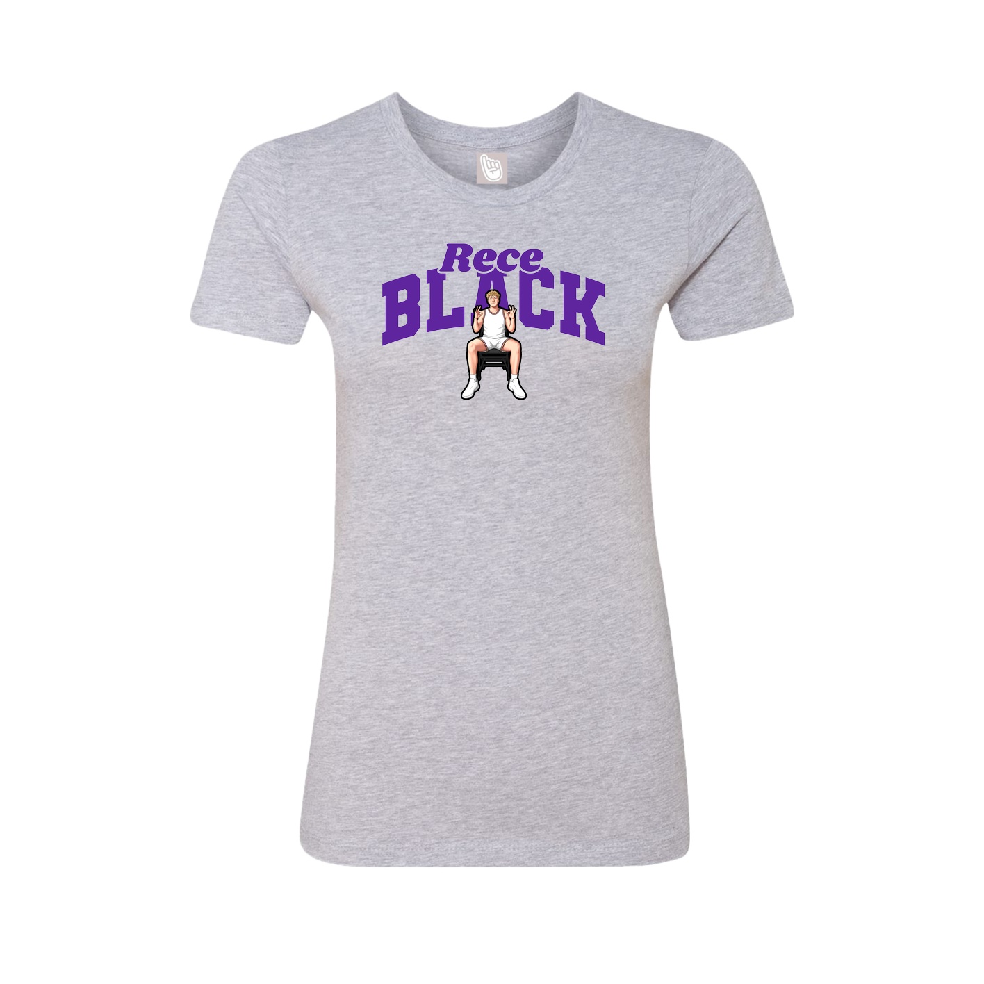Fitted Women's Tee — Signature Arch in Grey