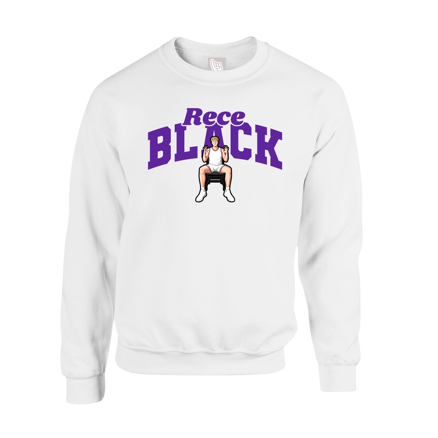 Fleece Crew — Signature Arch in White