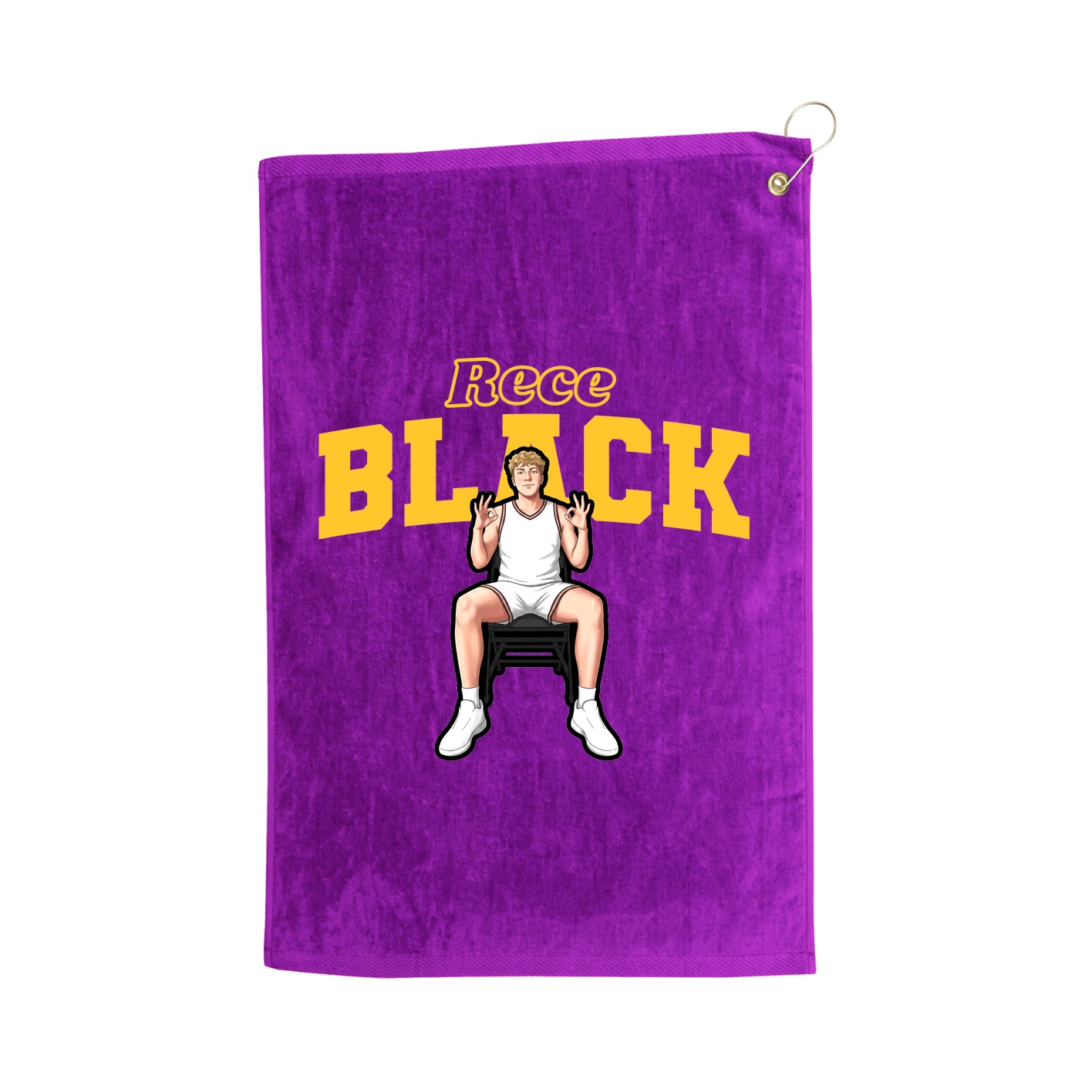 Golf Towel — Name Arch in Purple