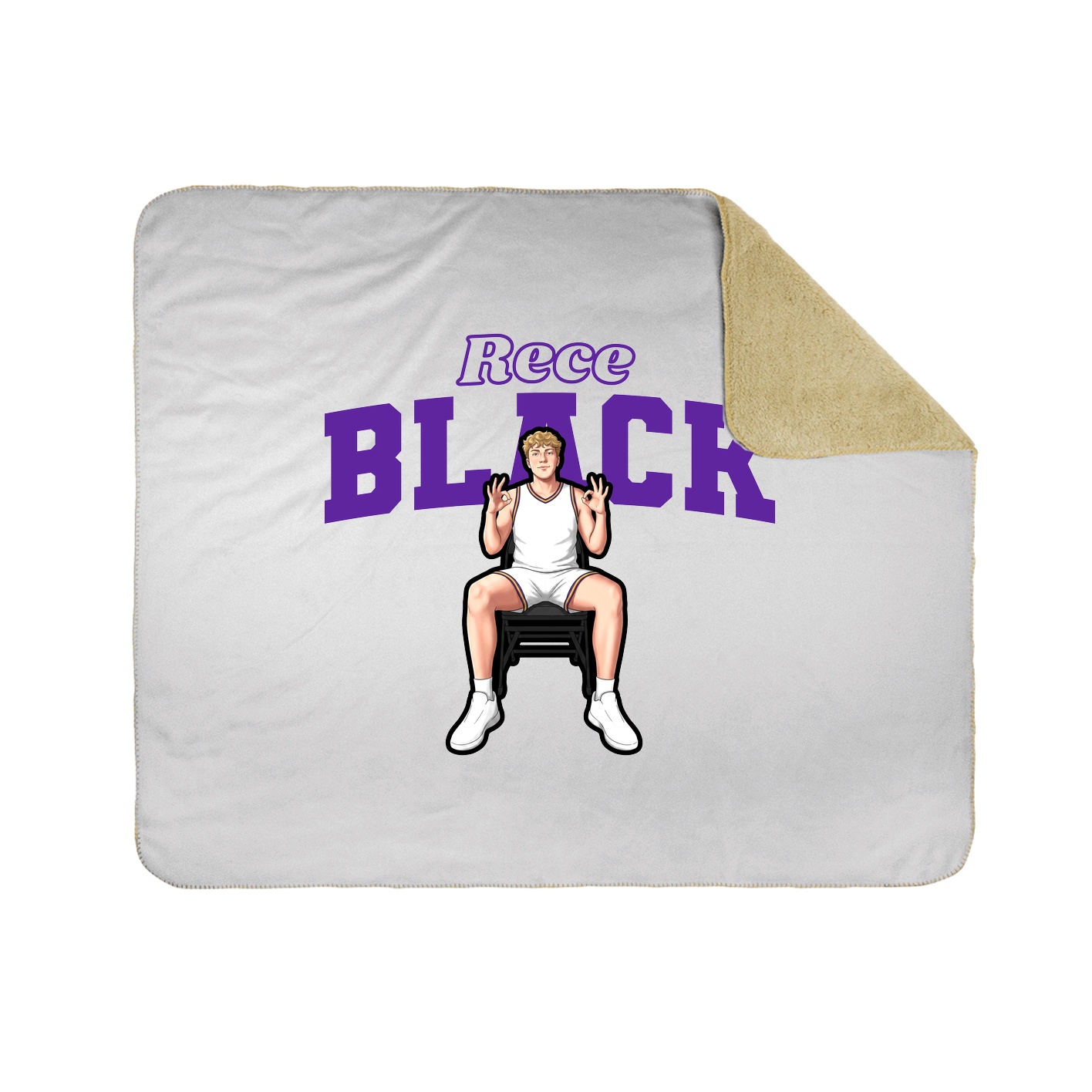Throw Blanket — Name Arch in White